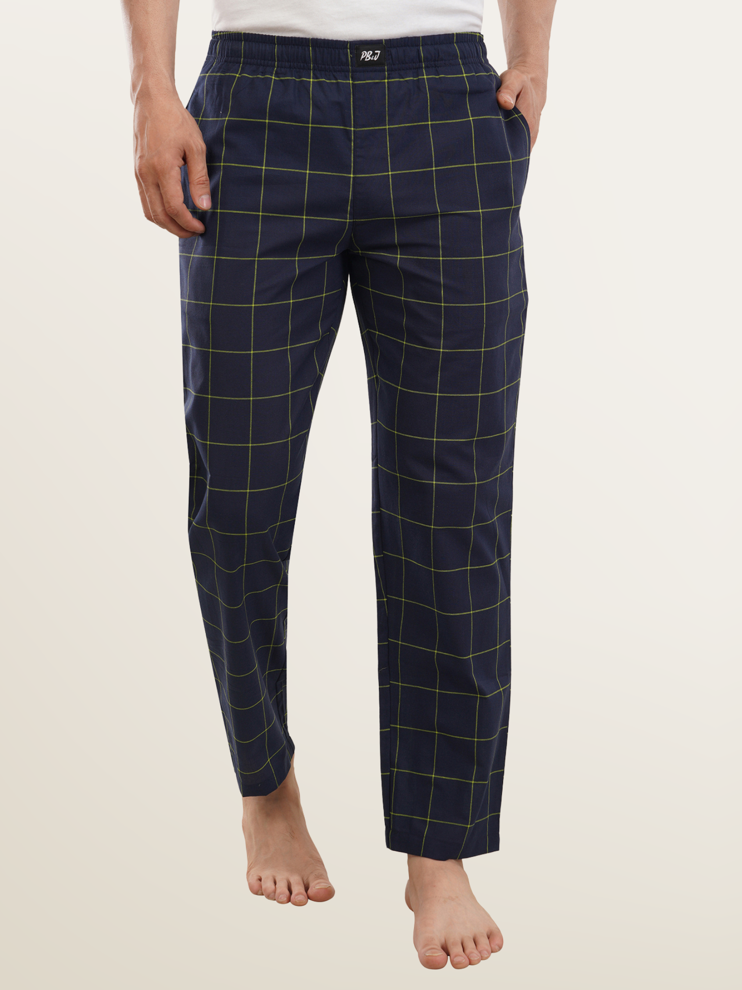 Men's Blue Yellow Checks Pyjamas