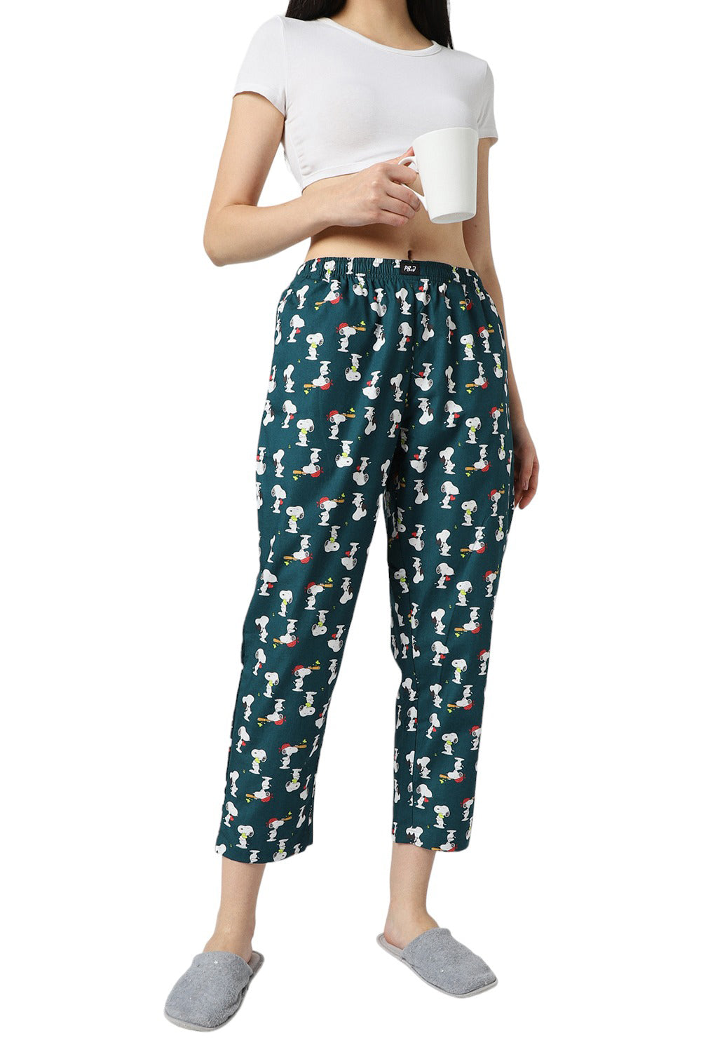 Women's Blue Motifs Print Pyjama