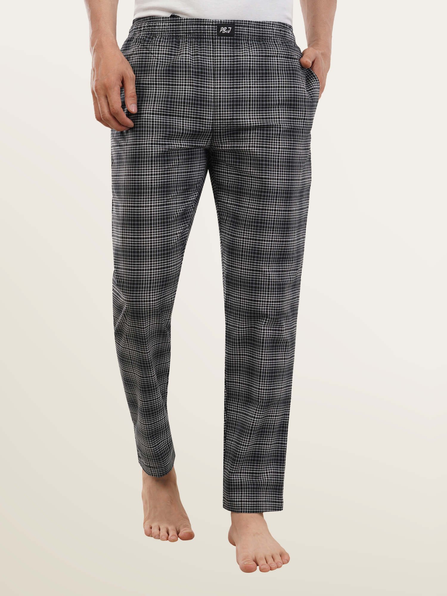 Men's Black Checks Pyjamas