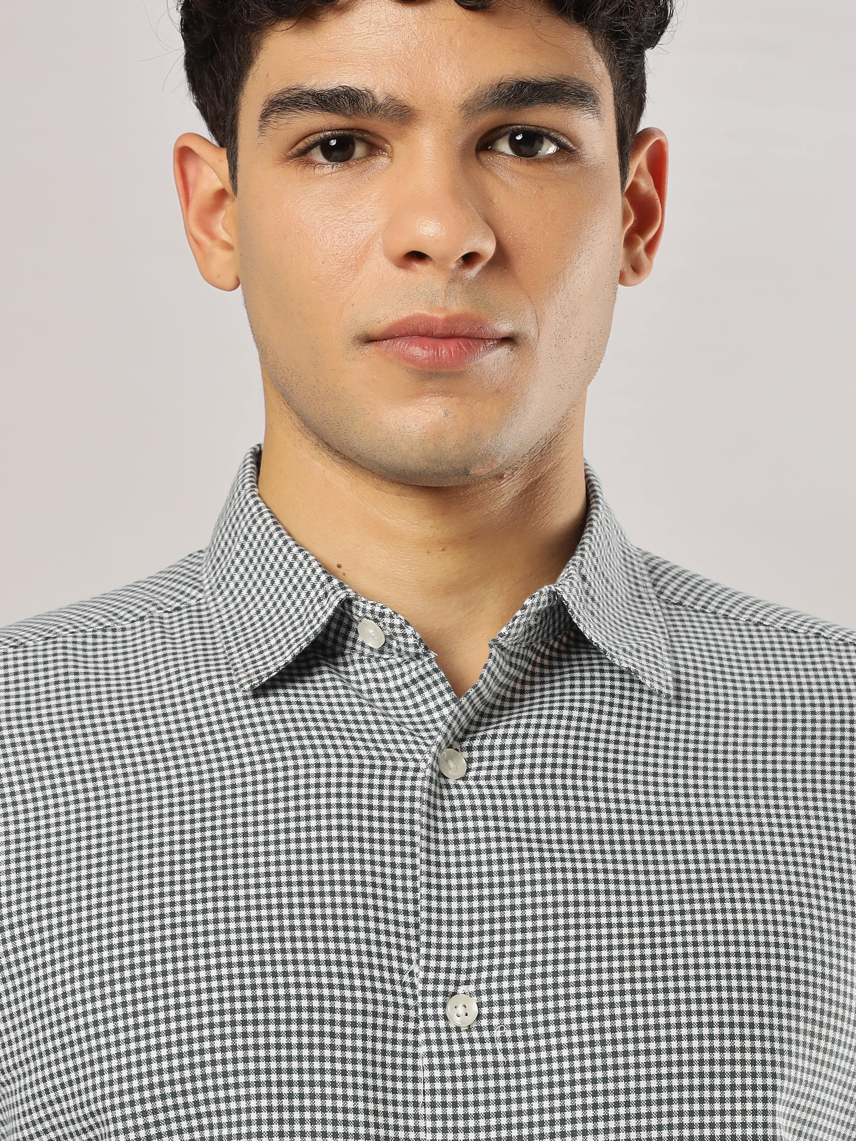 Green Micro Checks Shirt