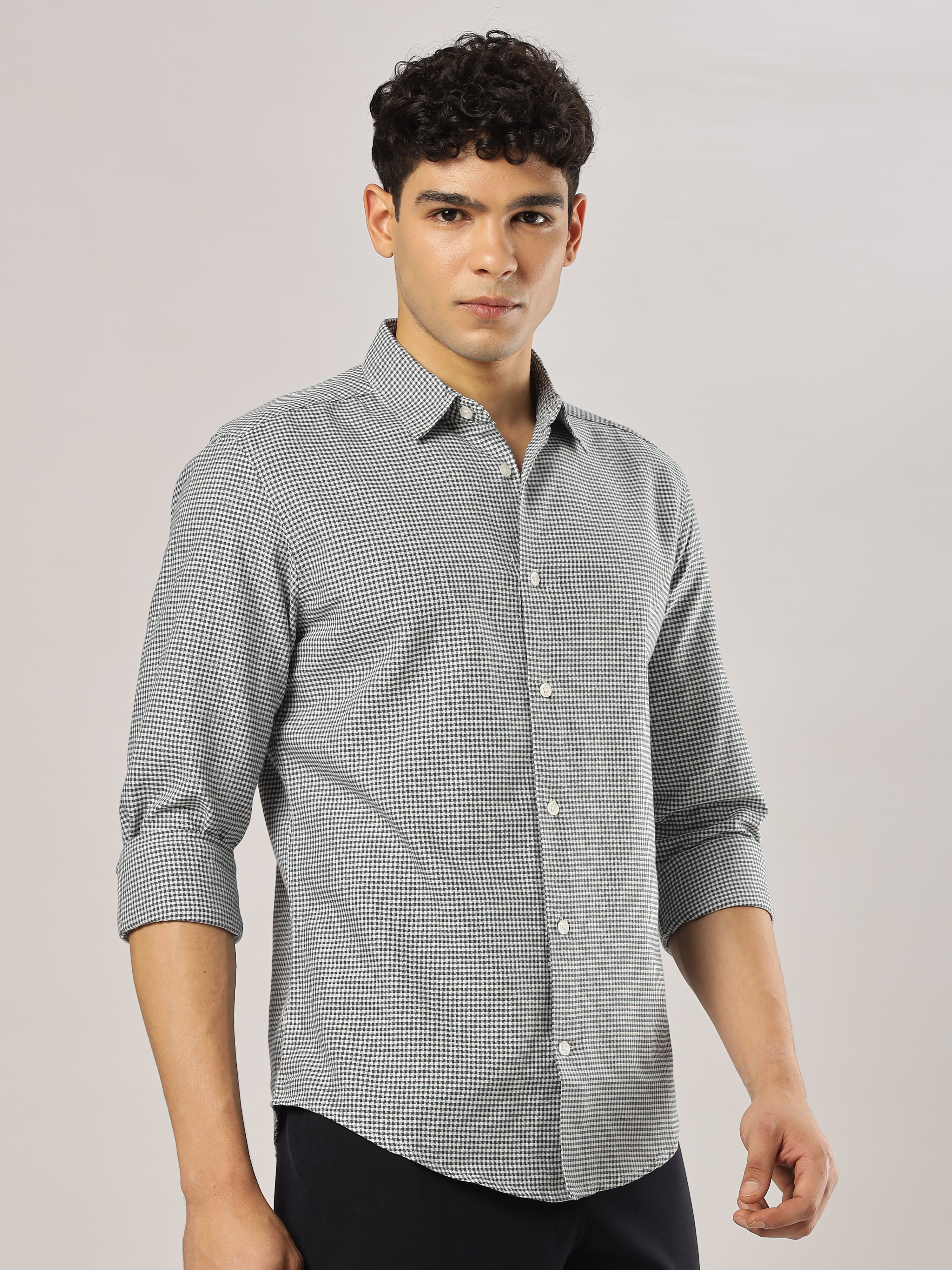 Green Micro Checks Shirt
