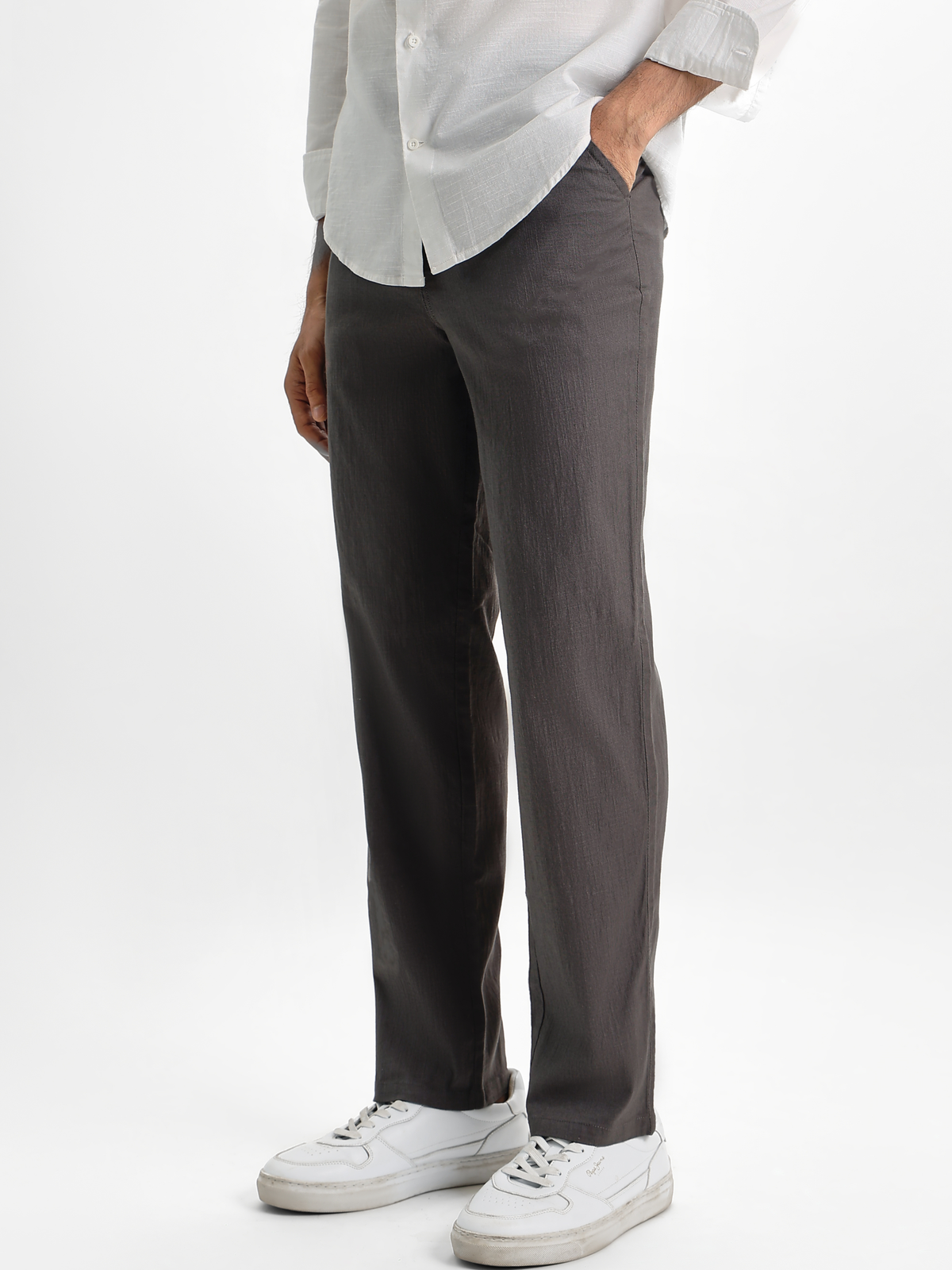 Charcoal Grey Linen Trousers