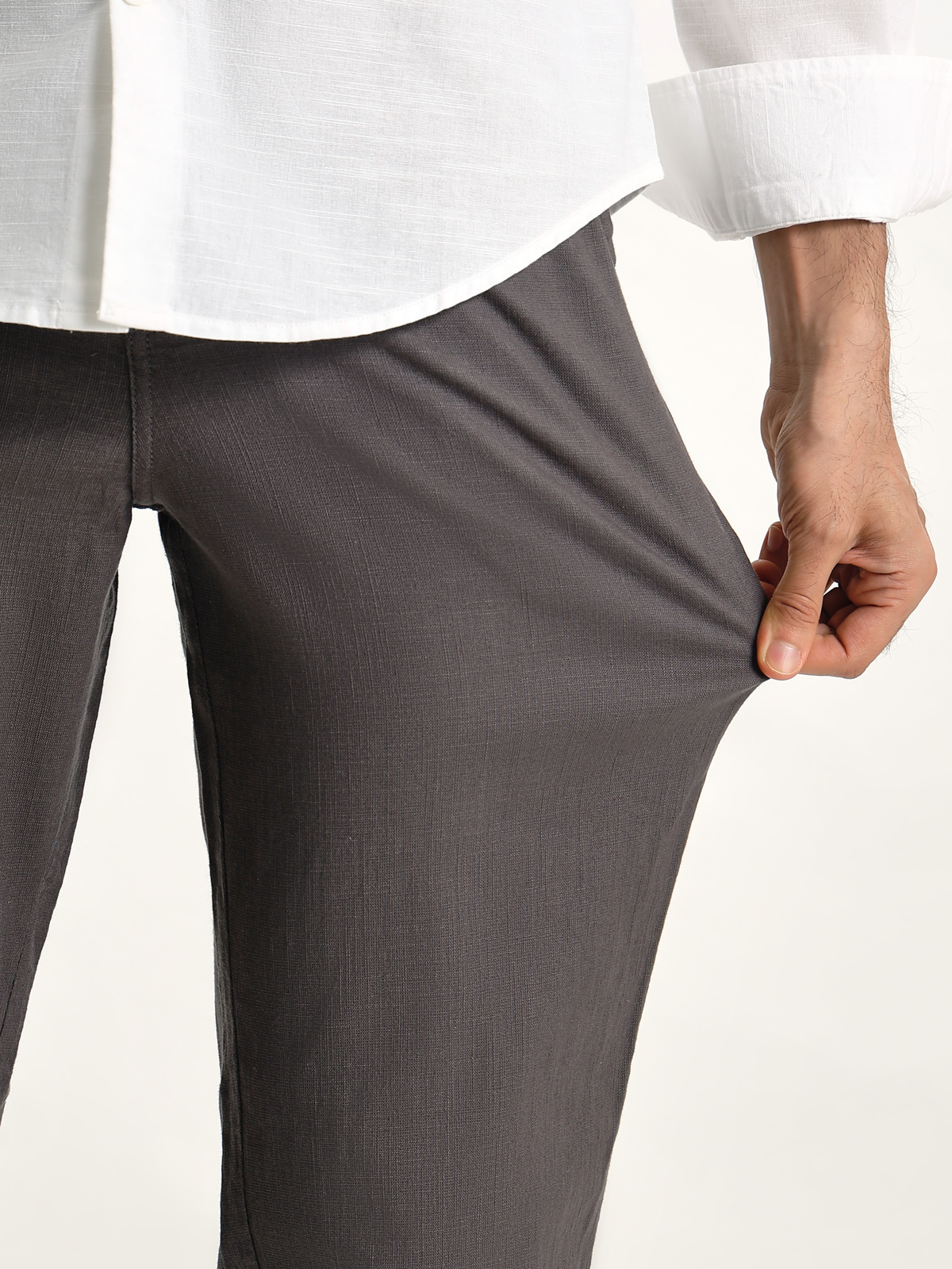 Charcoal Grey Linen Trousers