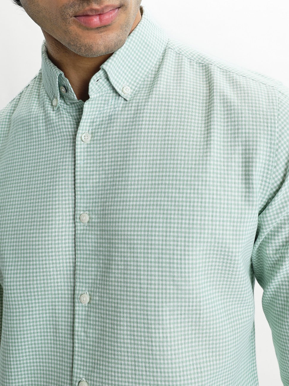 EVARIST- Regular Fit Gingham Checks Cotton Shirt