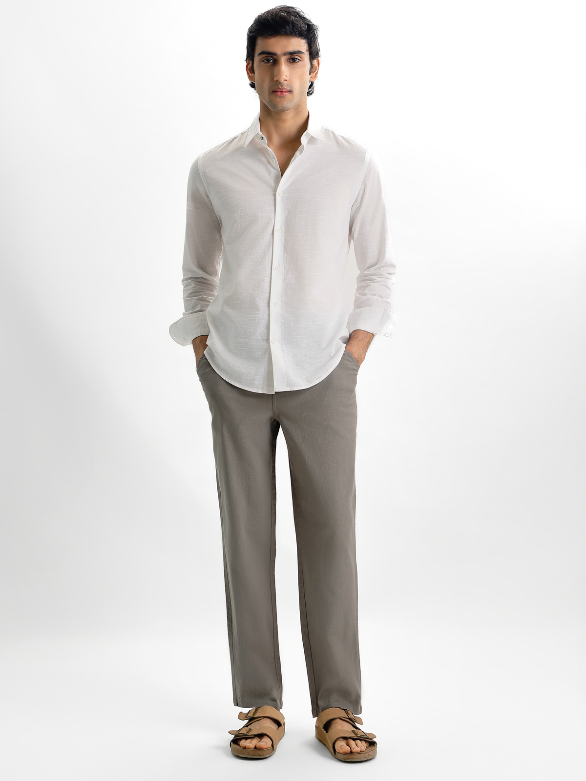 Ash Grey Linen Trousers
