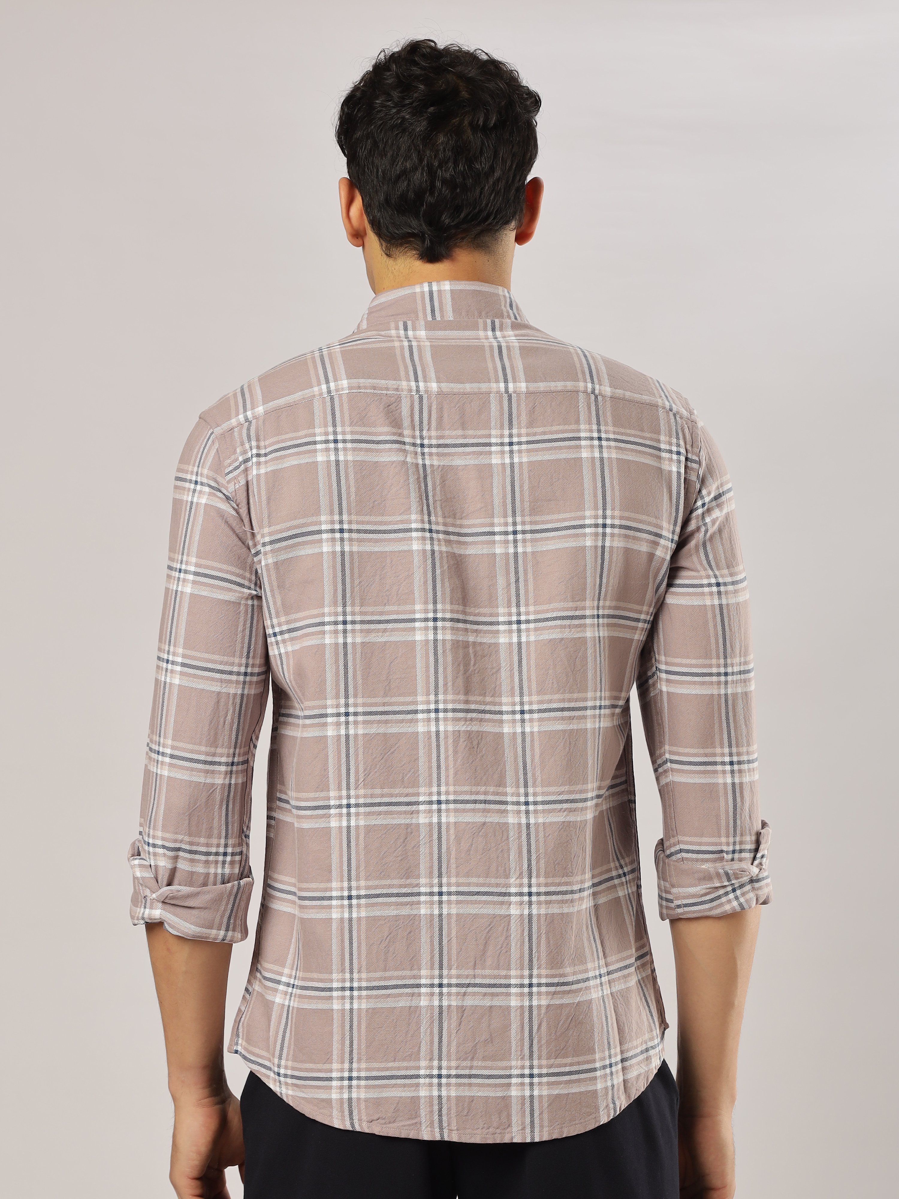 Mauve Grid Checks Shirt