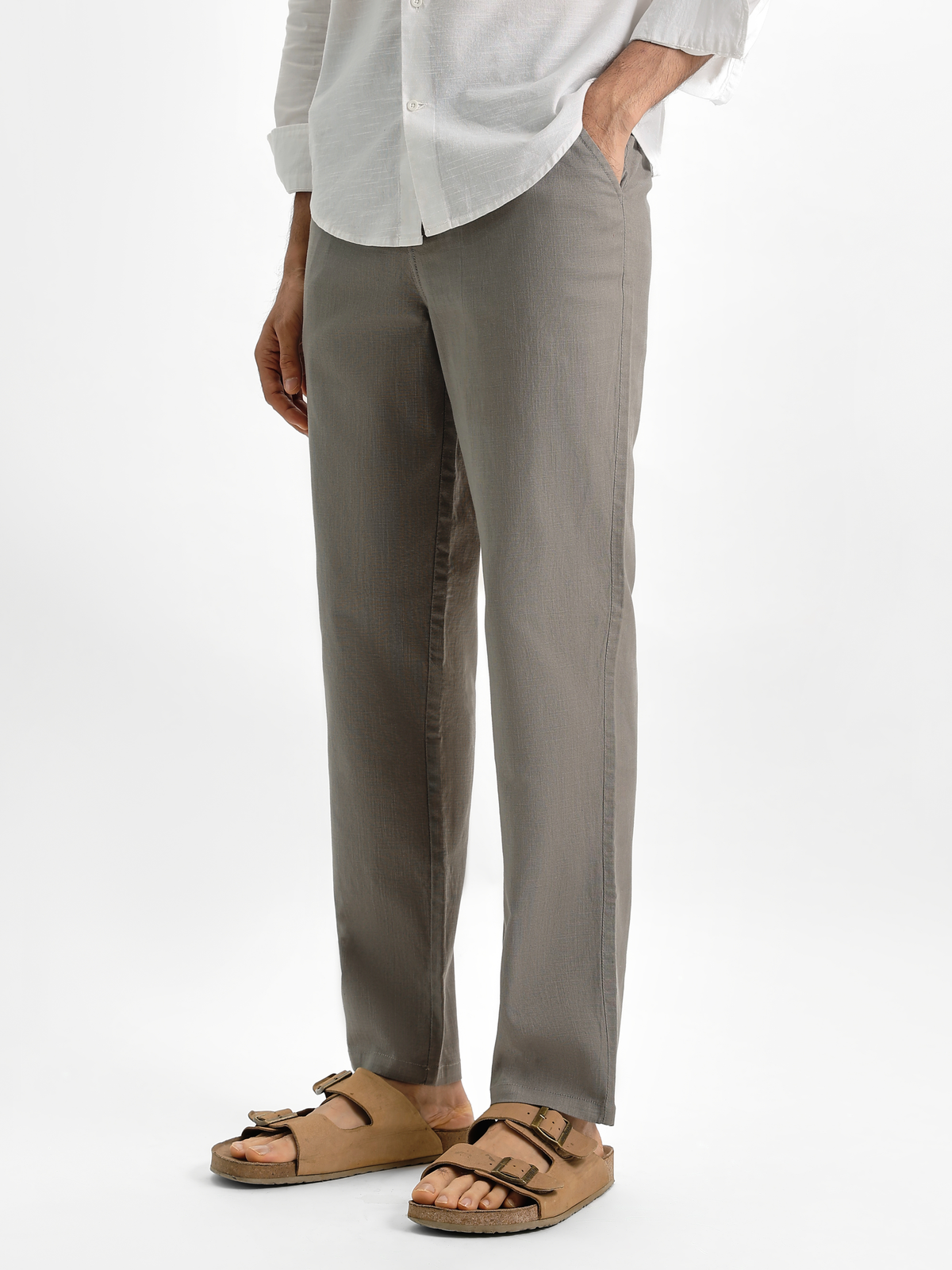 Ash Grey Linen Trousers
