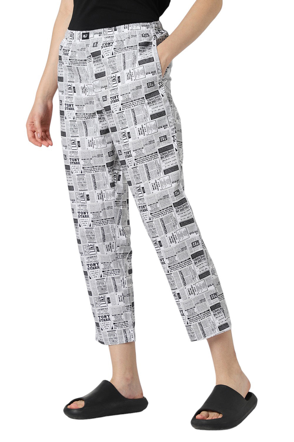 Women's Newspaper Print Pyjama