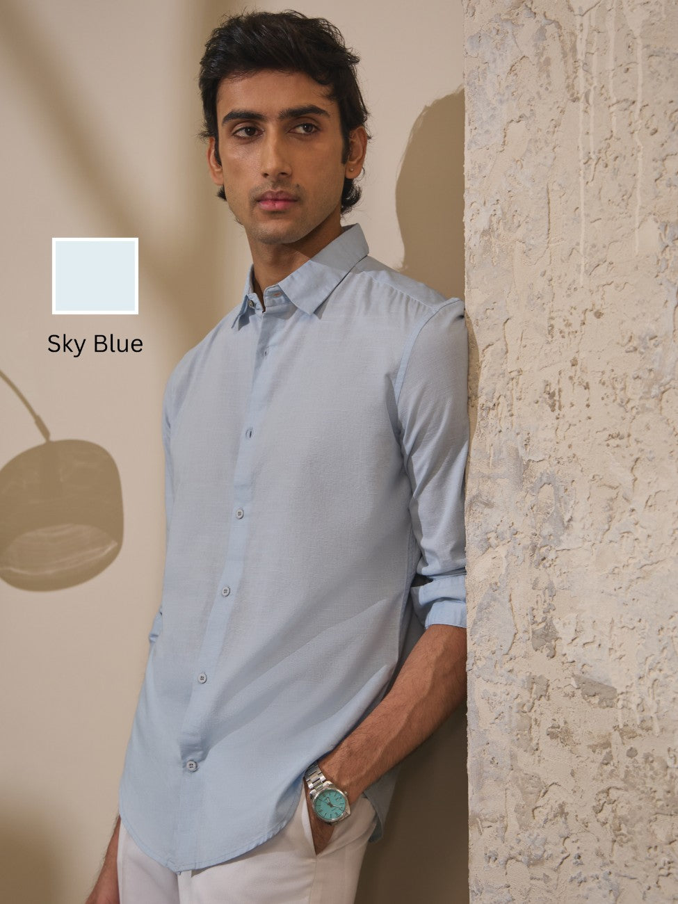 Arlo- Regular Fit Solid Linen Shirt
