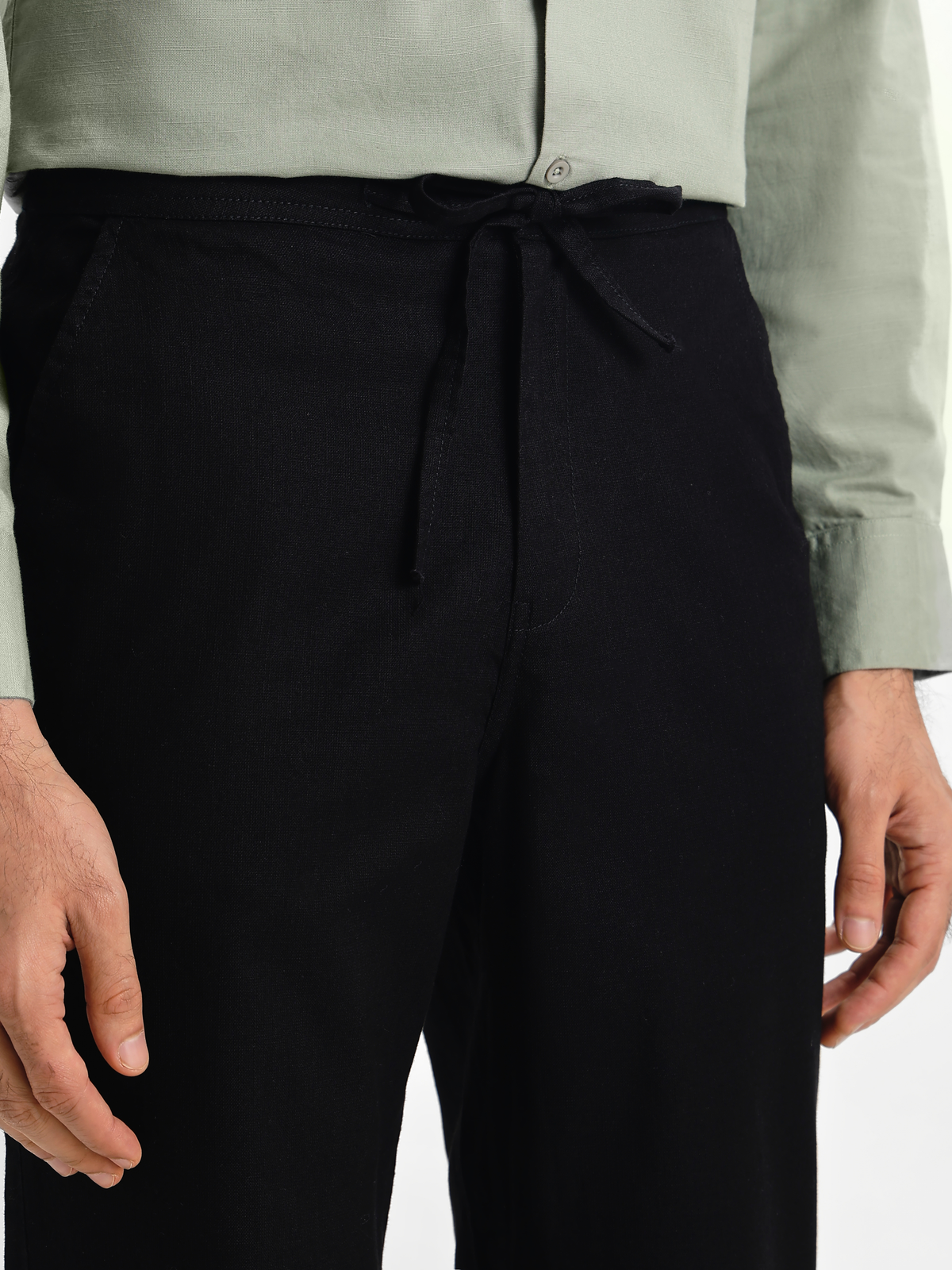 Midnight Black Linen Trousers