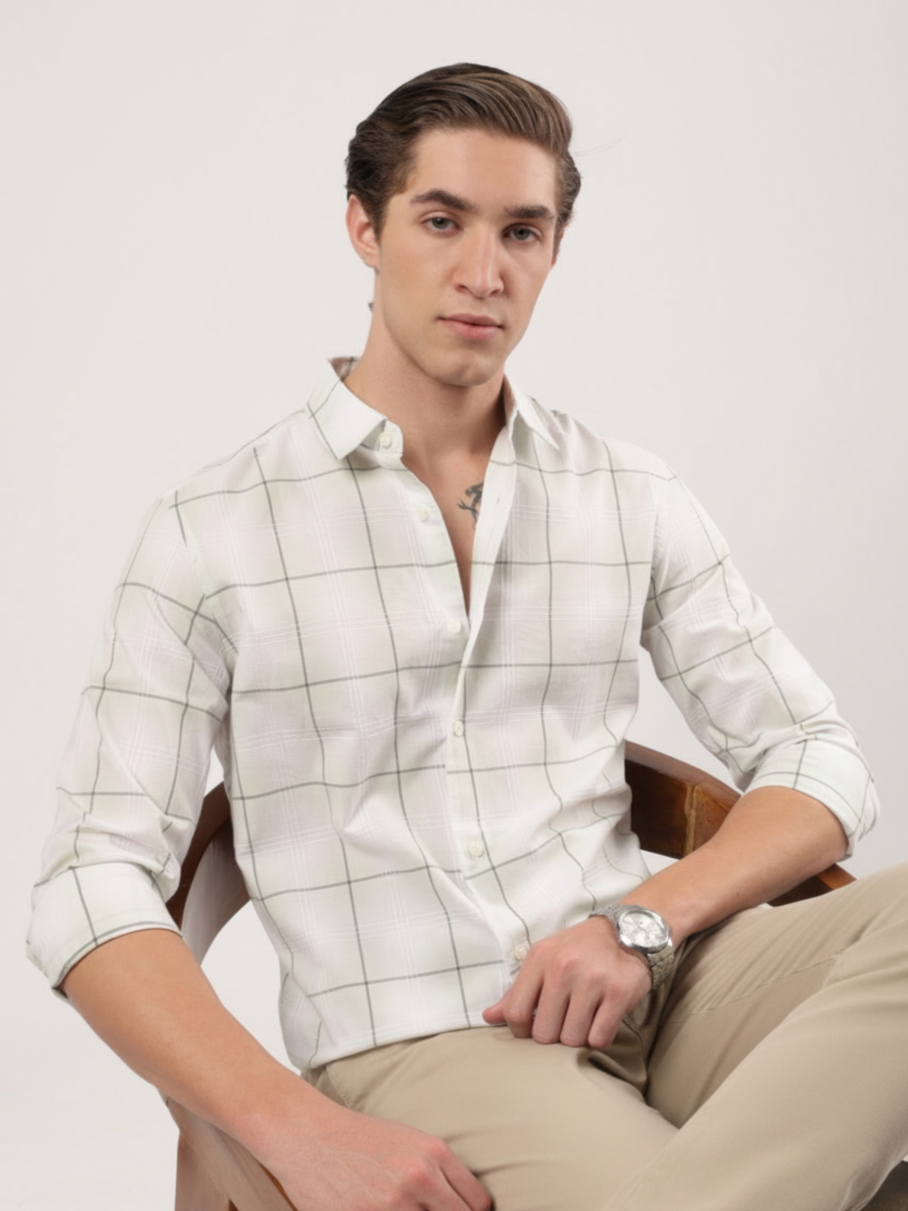 Mint Mist Windowpane Shirt