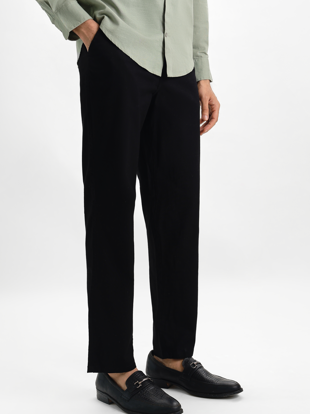 Midnight Black Linen Trousers