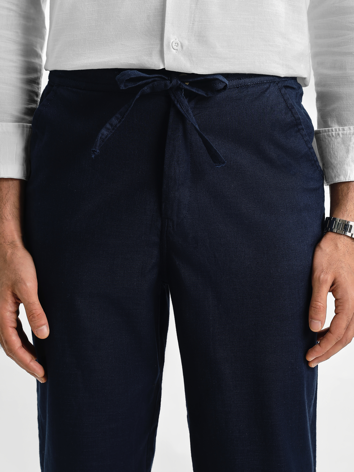 Deep Navy Linen Trousers