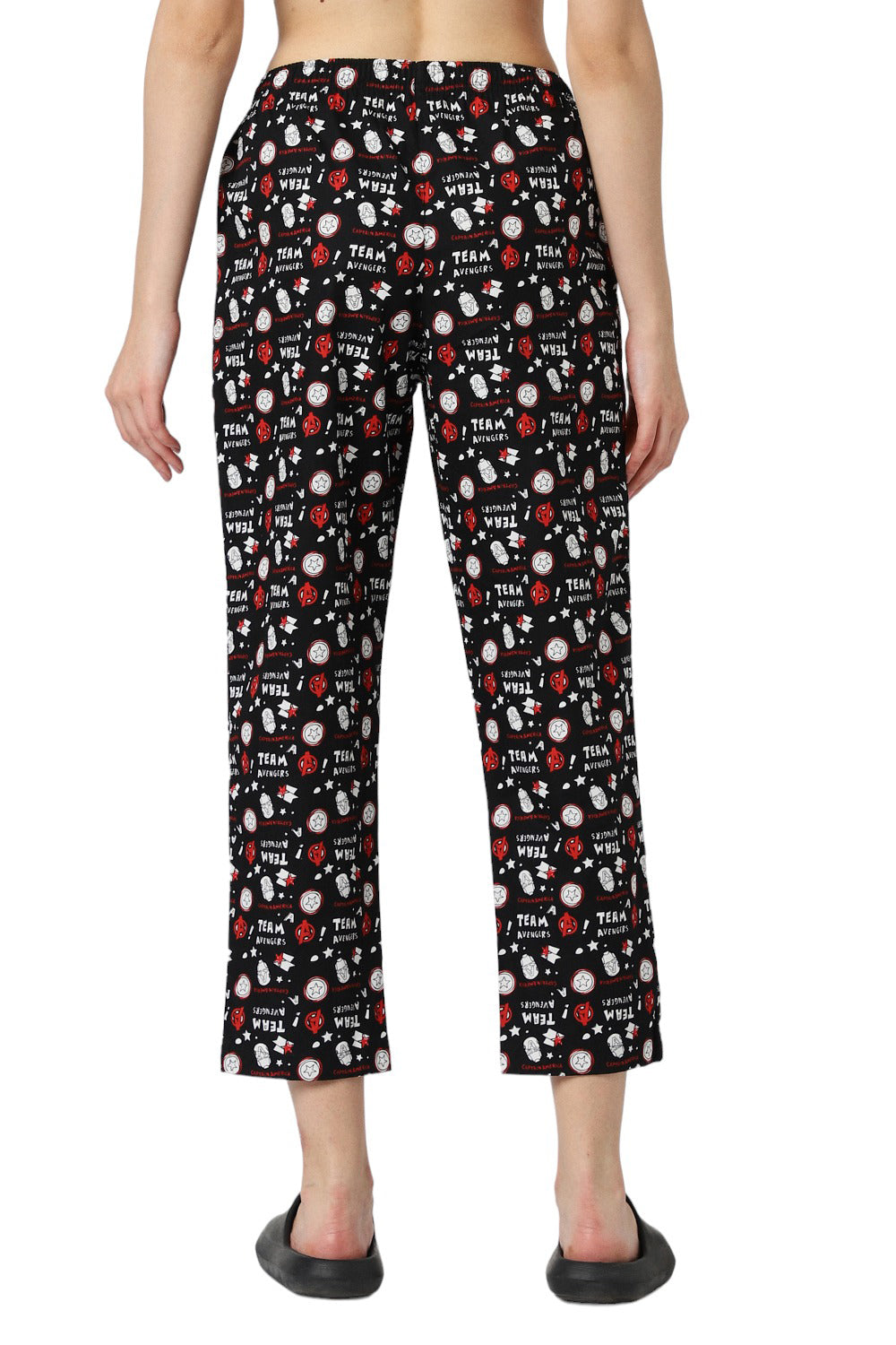 Women's Black Comics Print Pyjama