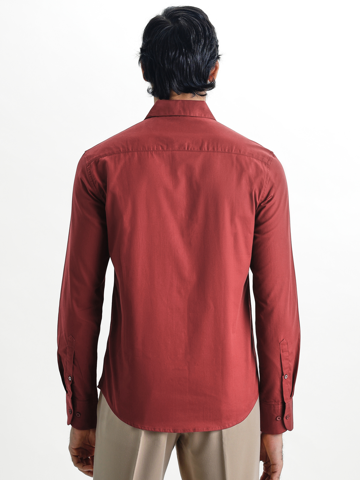 VINCENT-RUST REGULAR FIT PEACH FINISH COTTON SHIRT