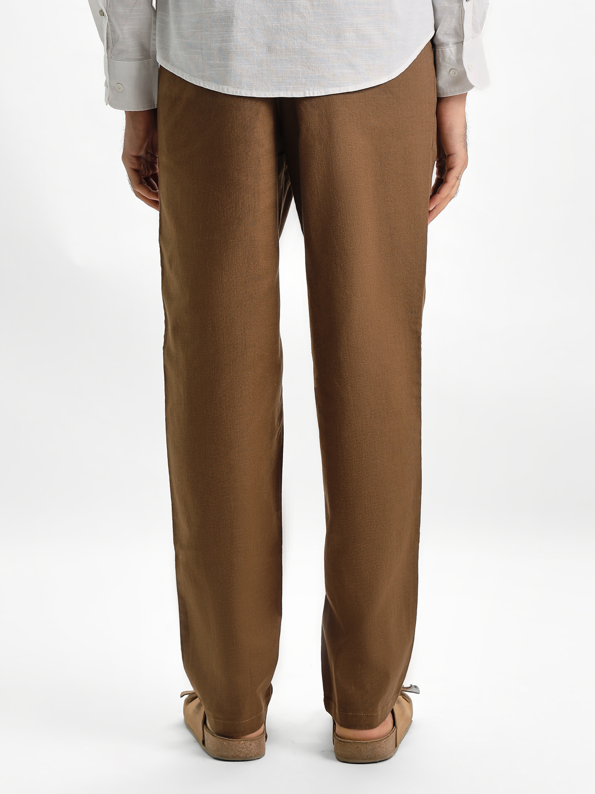 Coffee Brown Linen Trousers