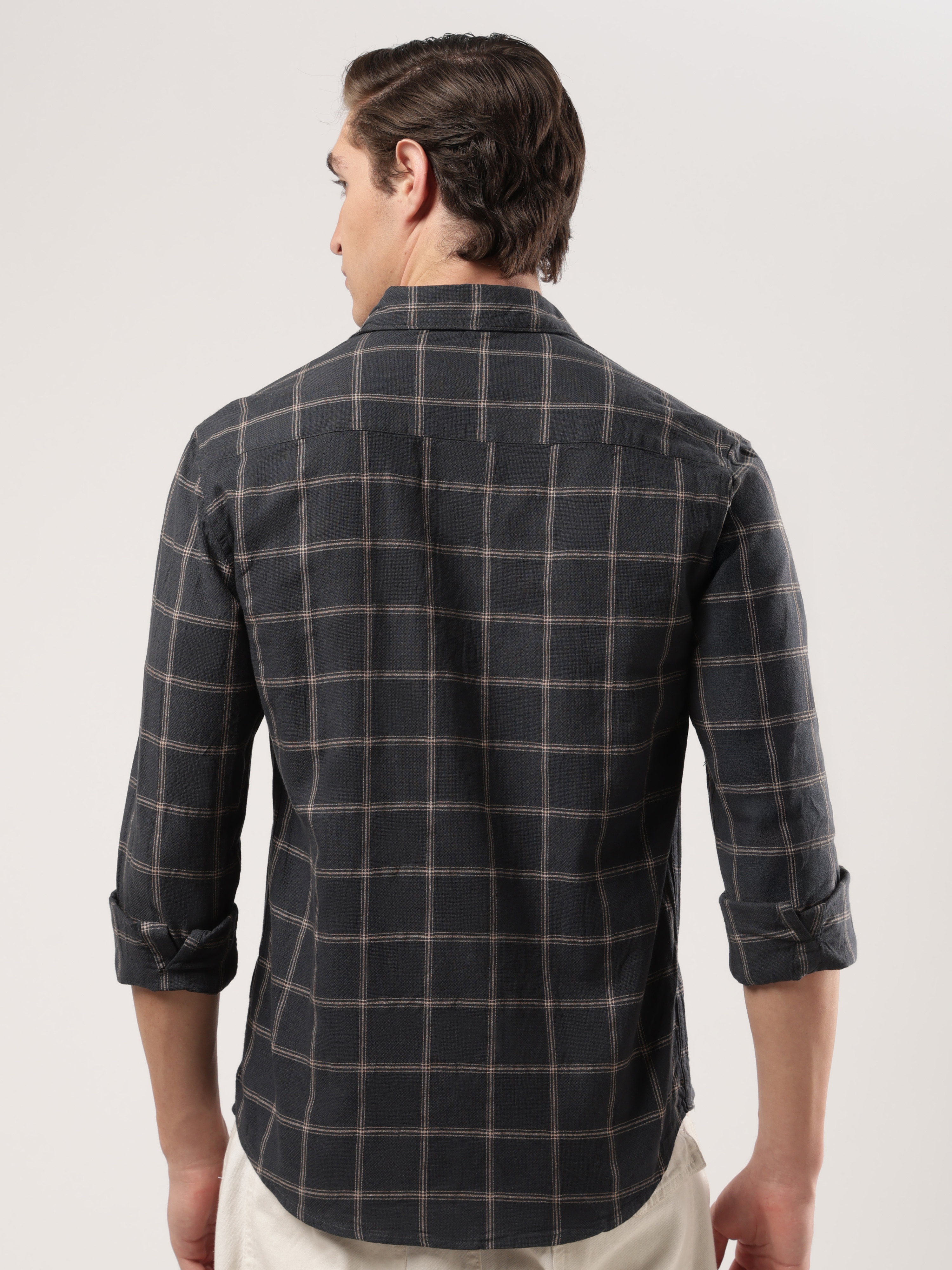 Charcoal Mustard Grid Shirt