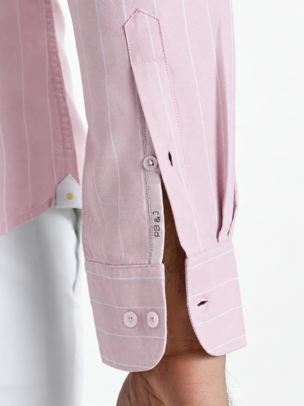 LEONARD- Pink Striped Regular Fit Cotton Shirt