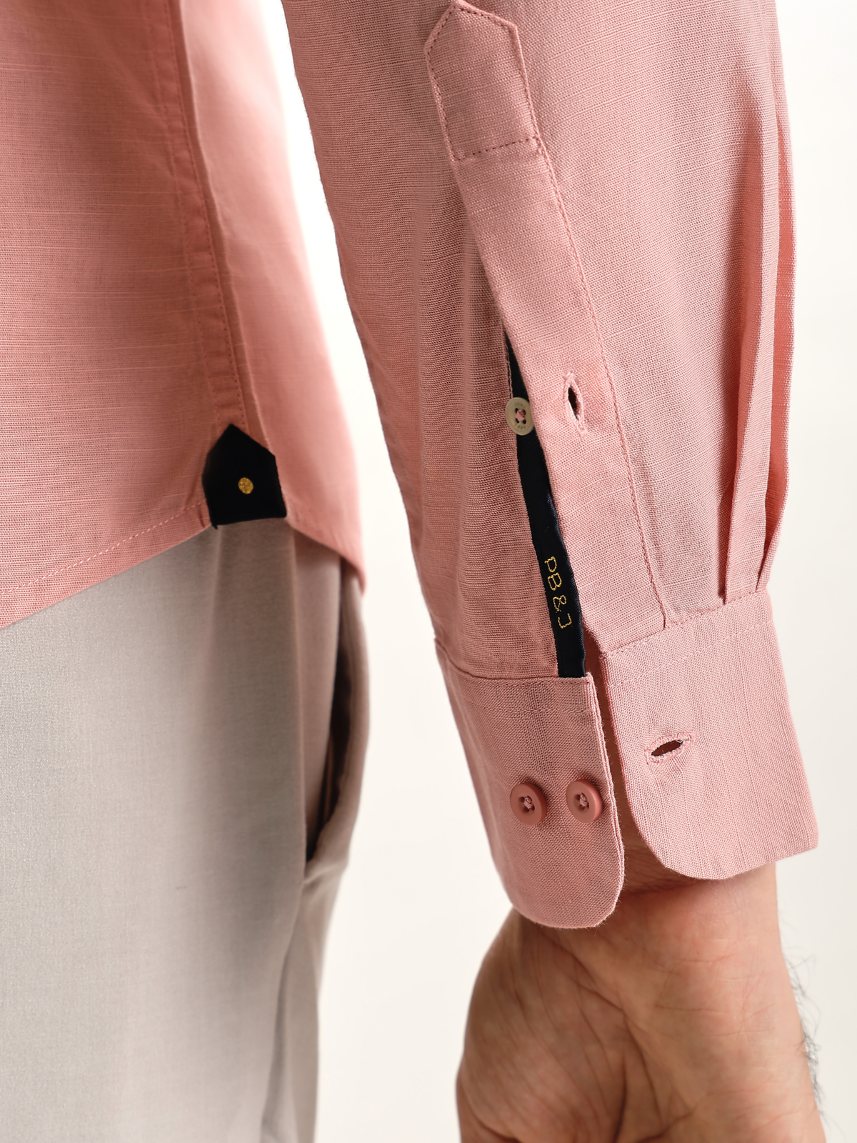 Arlo- Pink Regular Fit Solid Linen Shirt