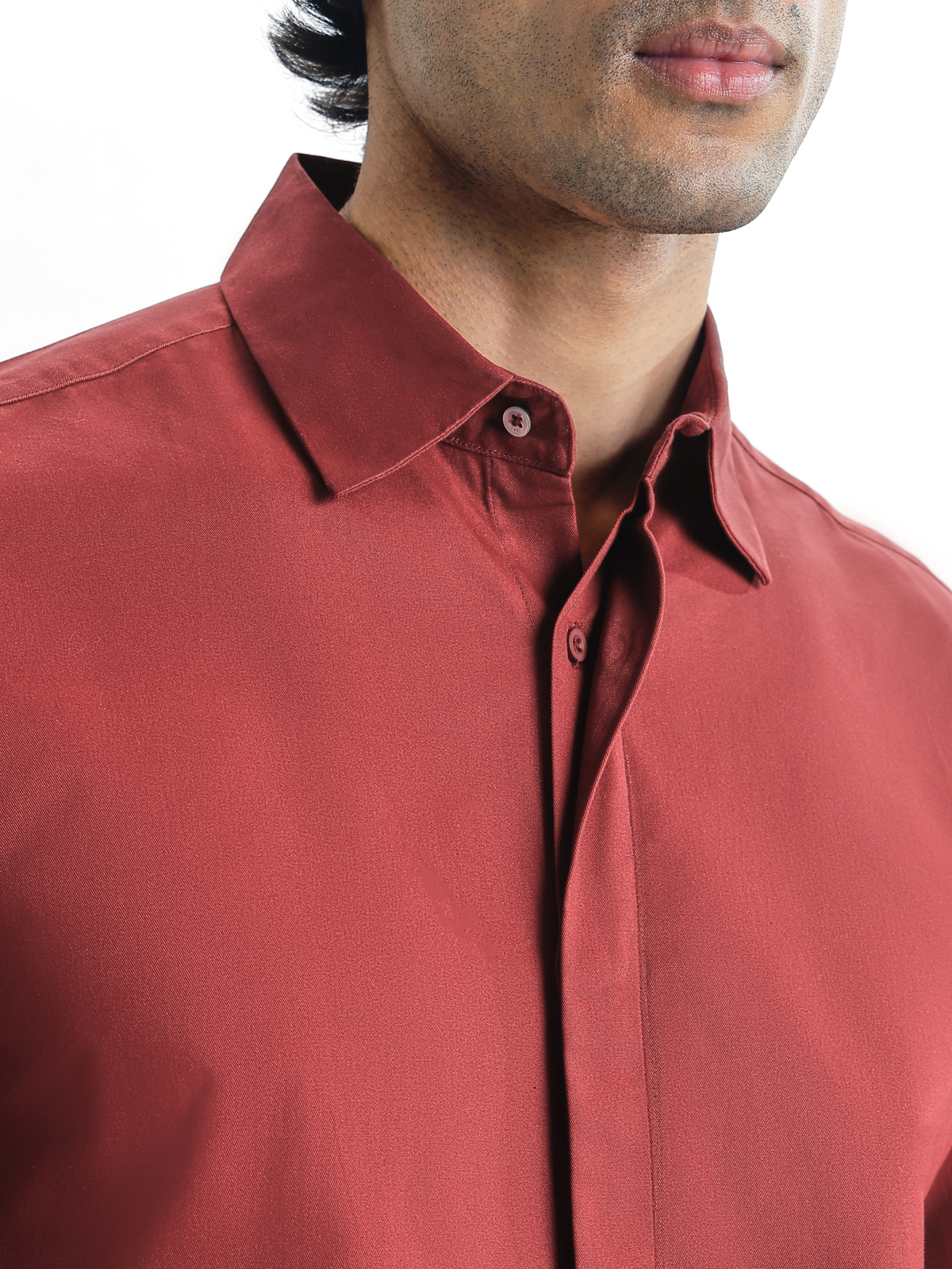 VINCENT-RUST REGULAR FIT PEACH FINISH COTTON SHIRT