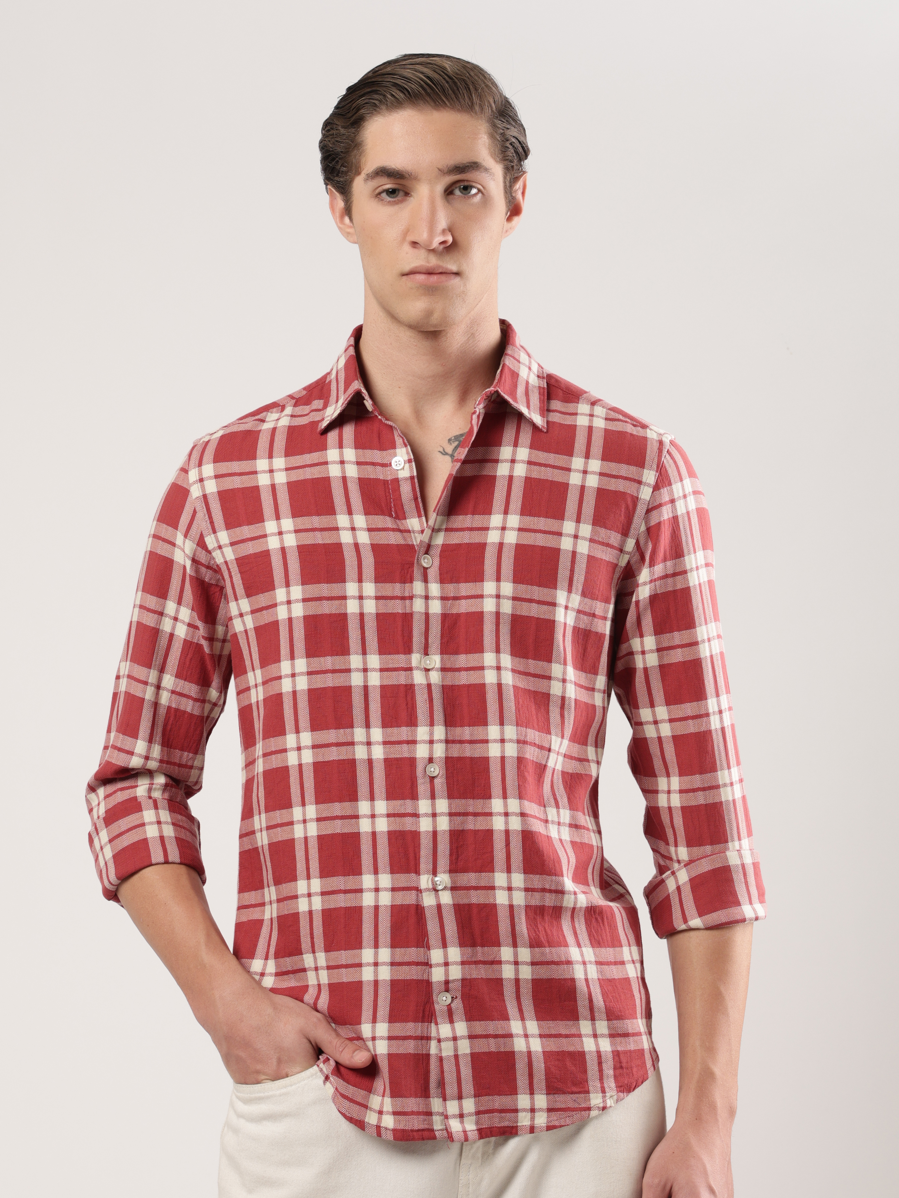 Crimson Classic Plaid Shirt