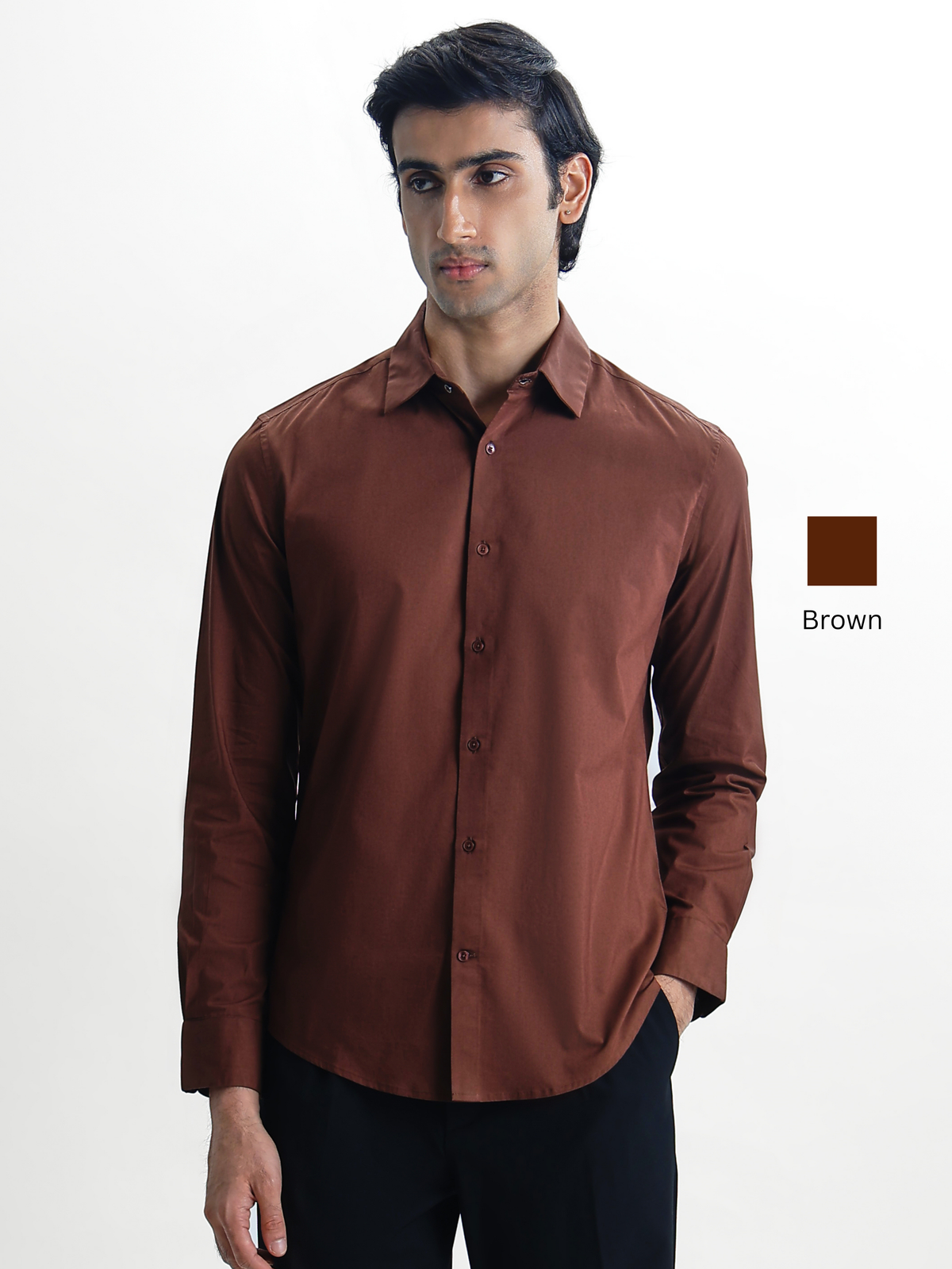 SANTINO-REGULAR FIT POPLIN LYCRA SHIRT