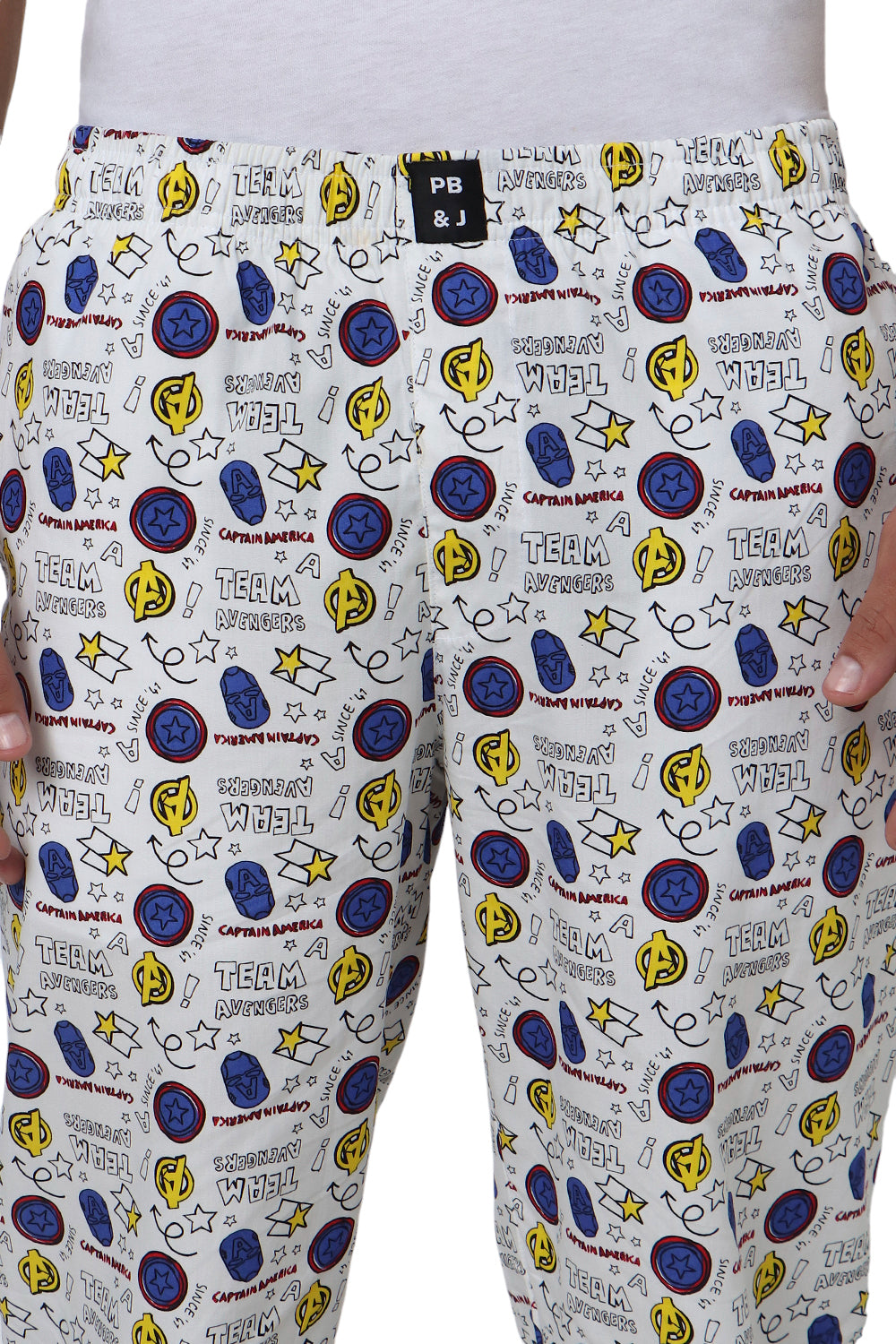 White Comics Print Pyjama