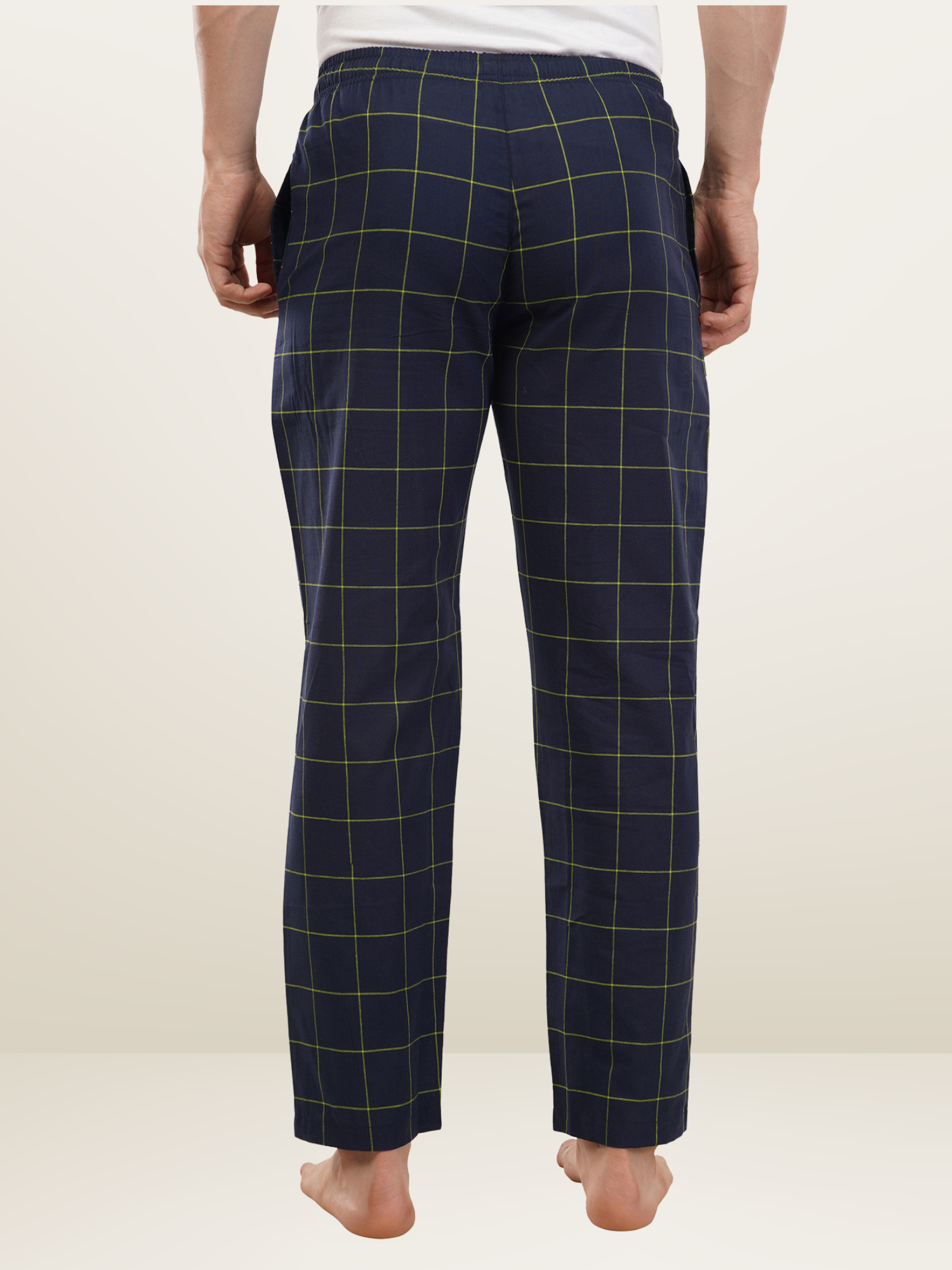 Men's Blue Yellow Checks Pyjamas