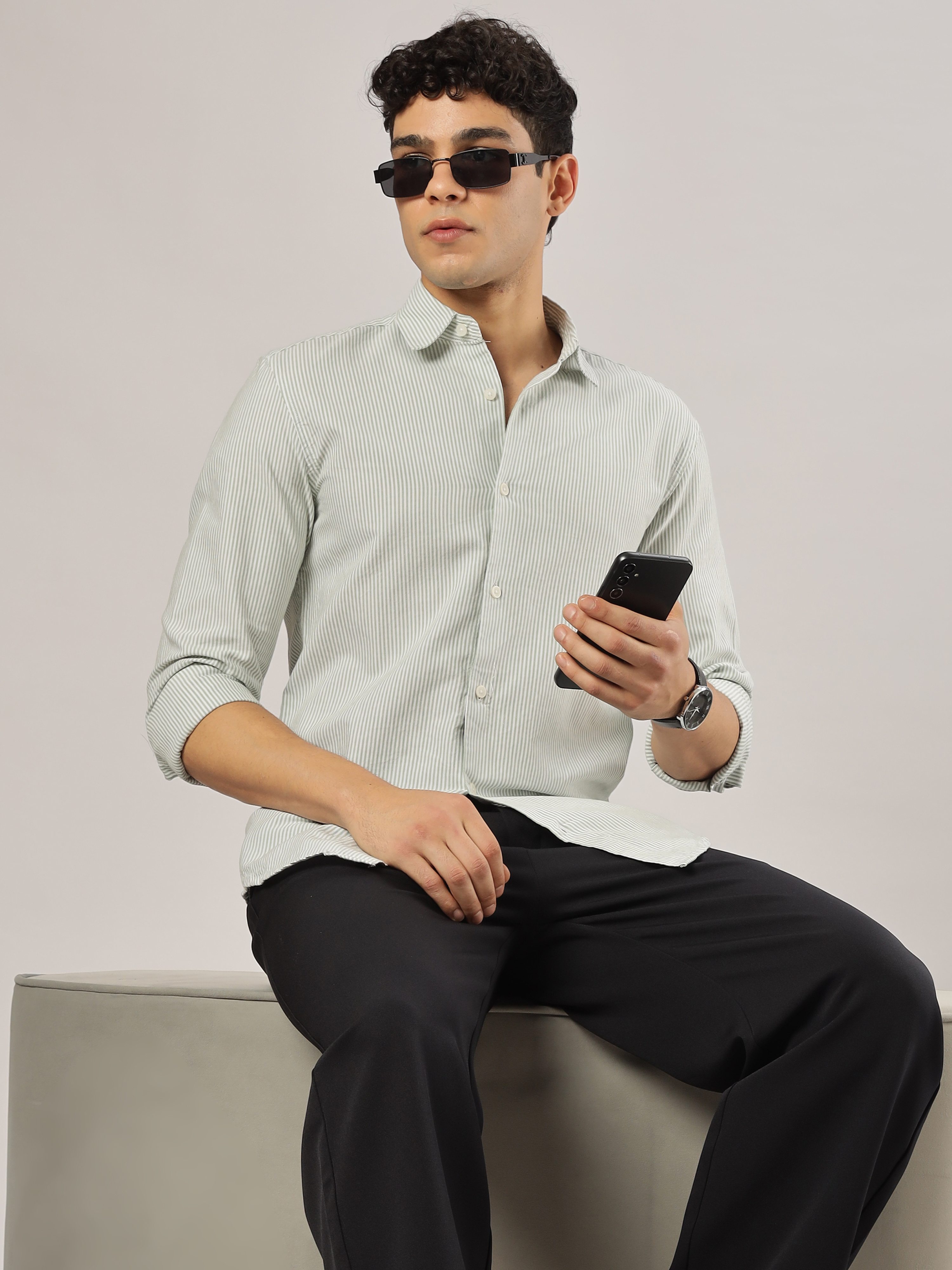 Sage Stripe Classic Shirt