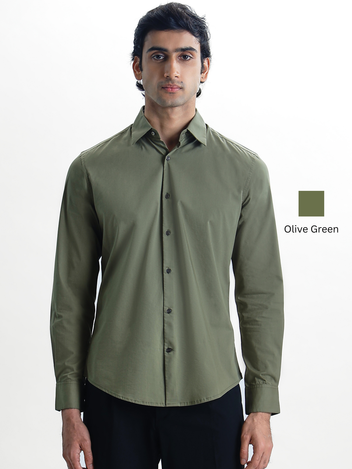 SANTINO-REGULAR FIT POPLIN LYCRA SHIRT