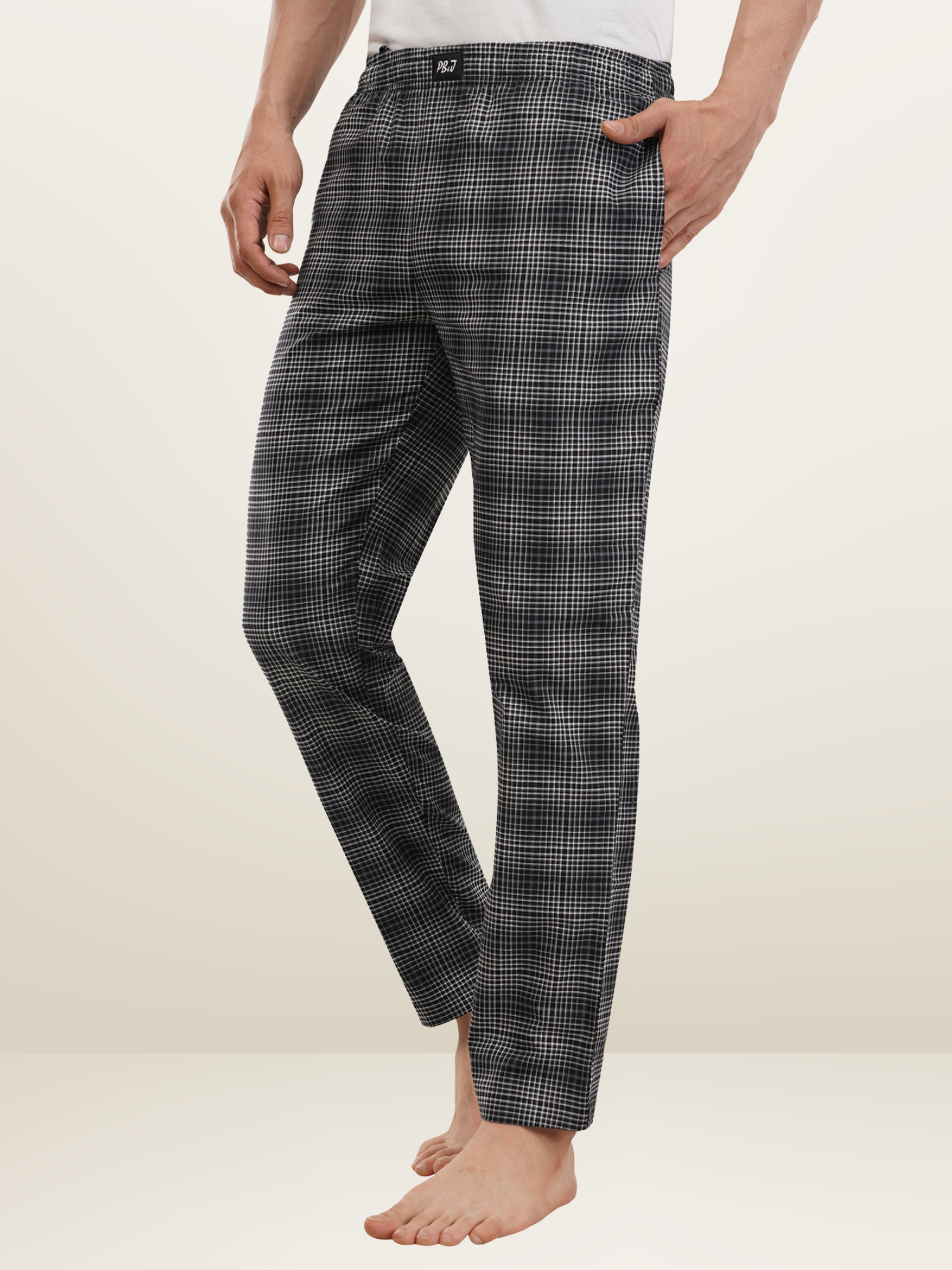 Men's Black Checks Pyjamas