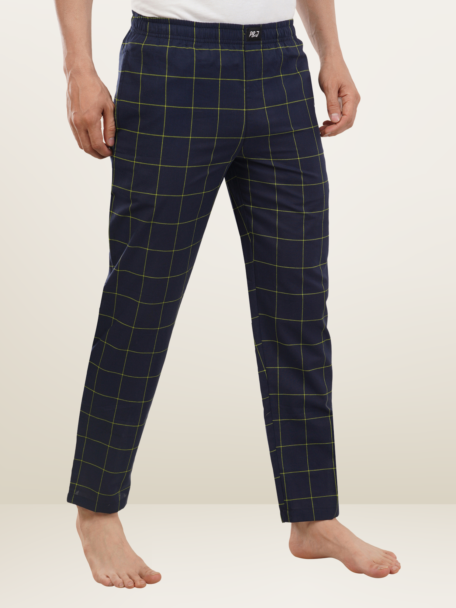 Men's Blue Yellow Checks Pyjamas