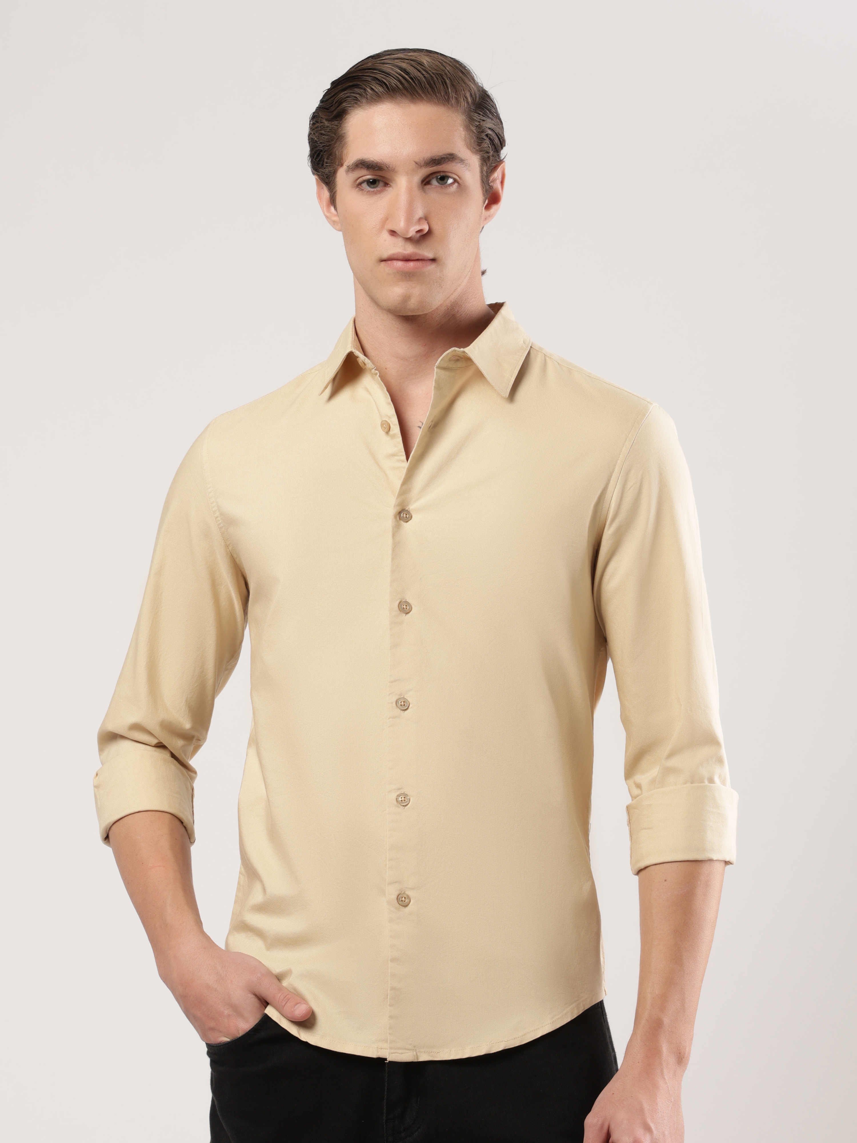 Beige Oxford Cotton Shirt