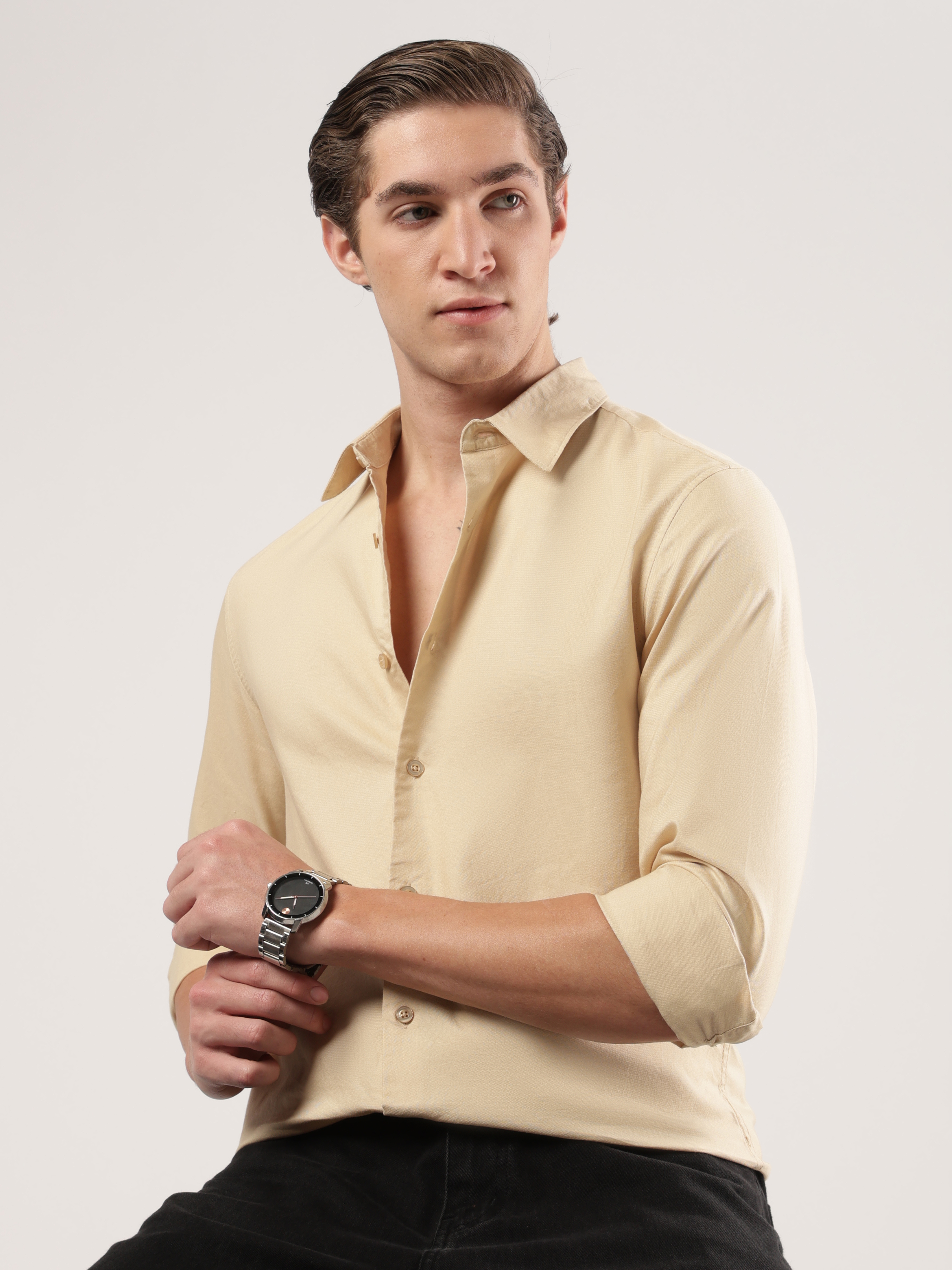 Beige Oxford Cotton Shirt