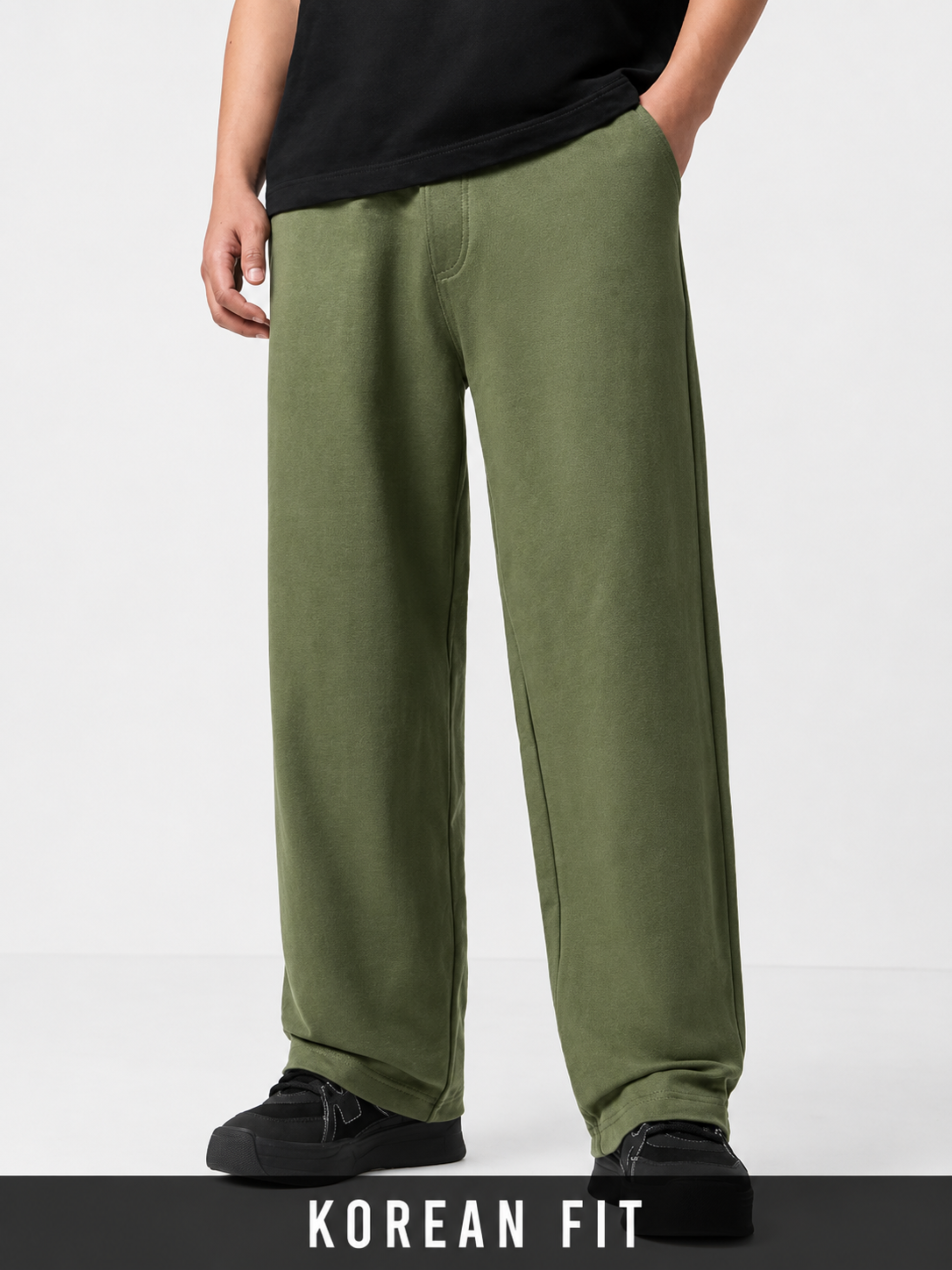 PB&J Men's Korean Joggers – Basil Green