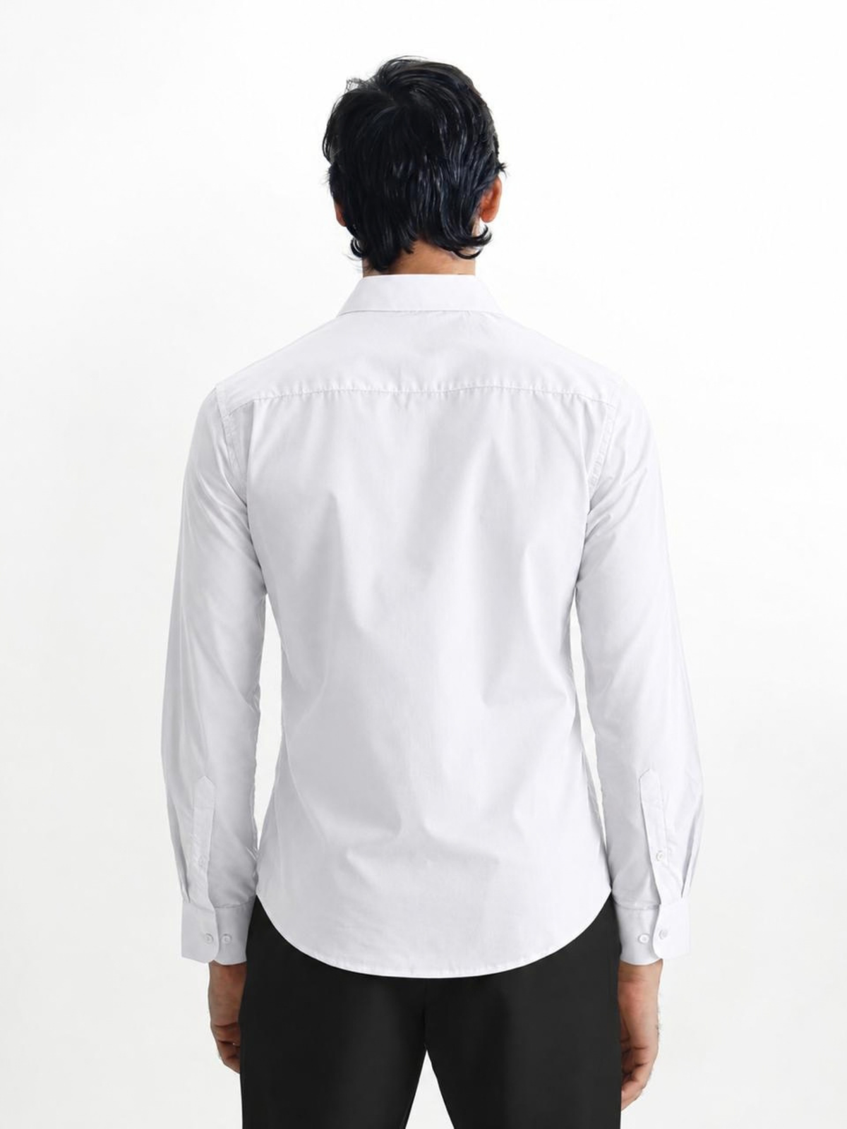 SANTINO- White Regular Fit Poplin Lycra Shirt