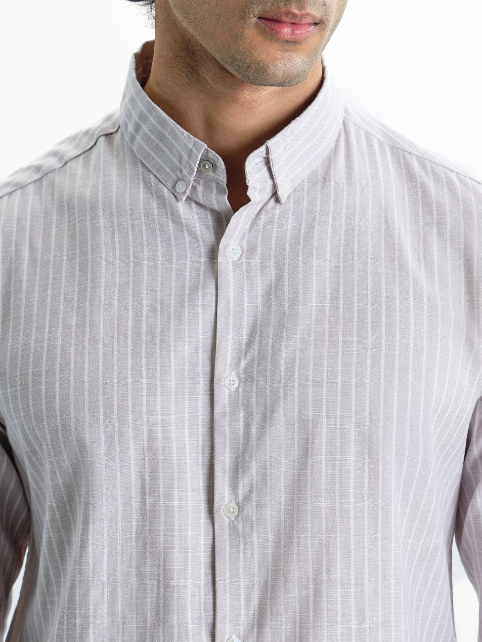 Evor- Regular Fit Striped Linen Shirt