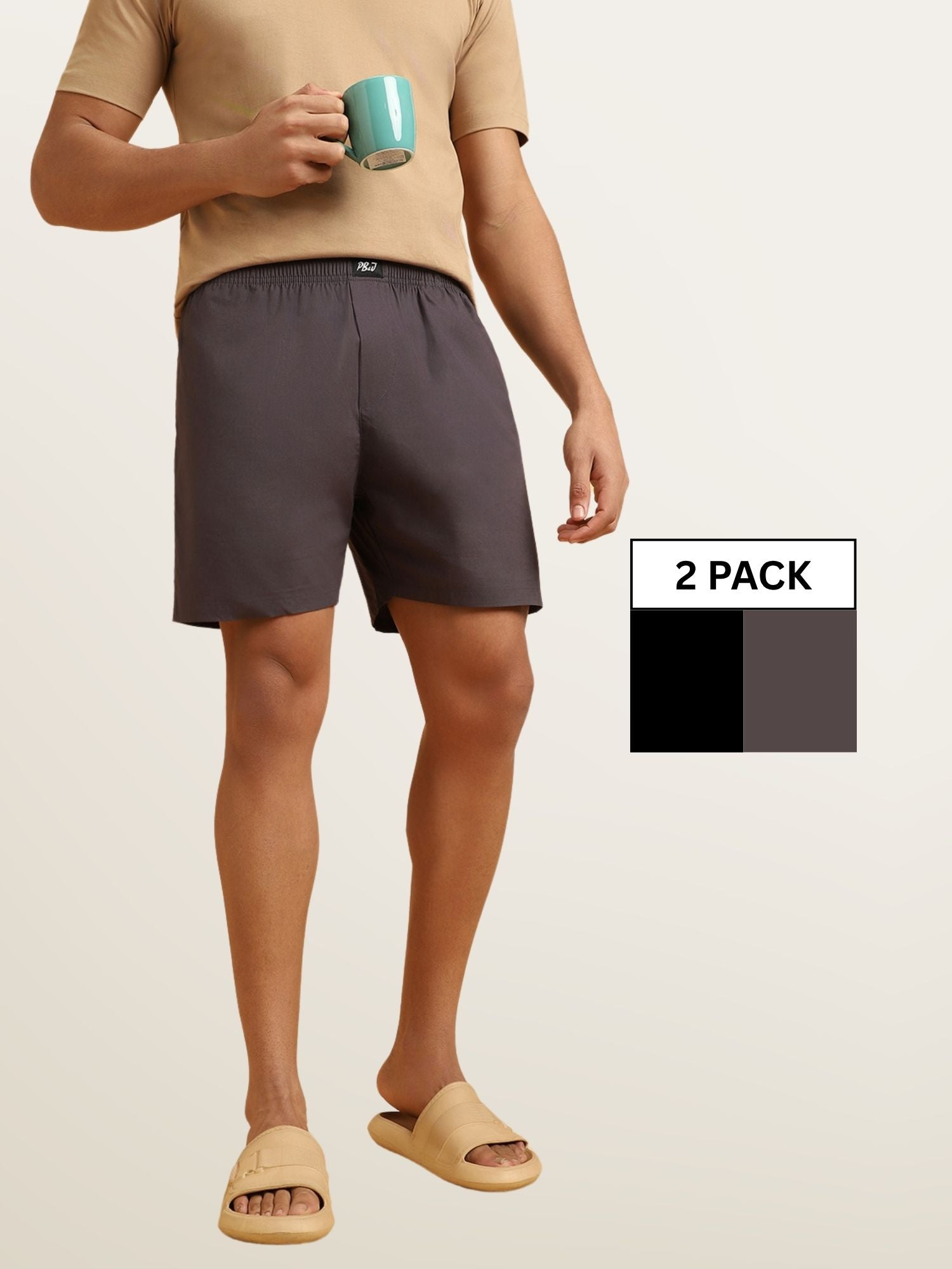 Grey & Black Boxers Combo