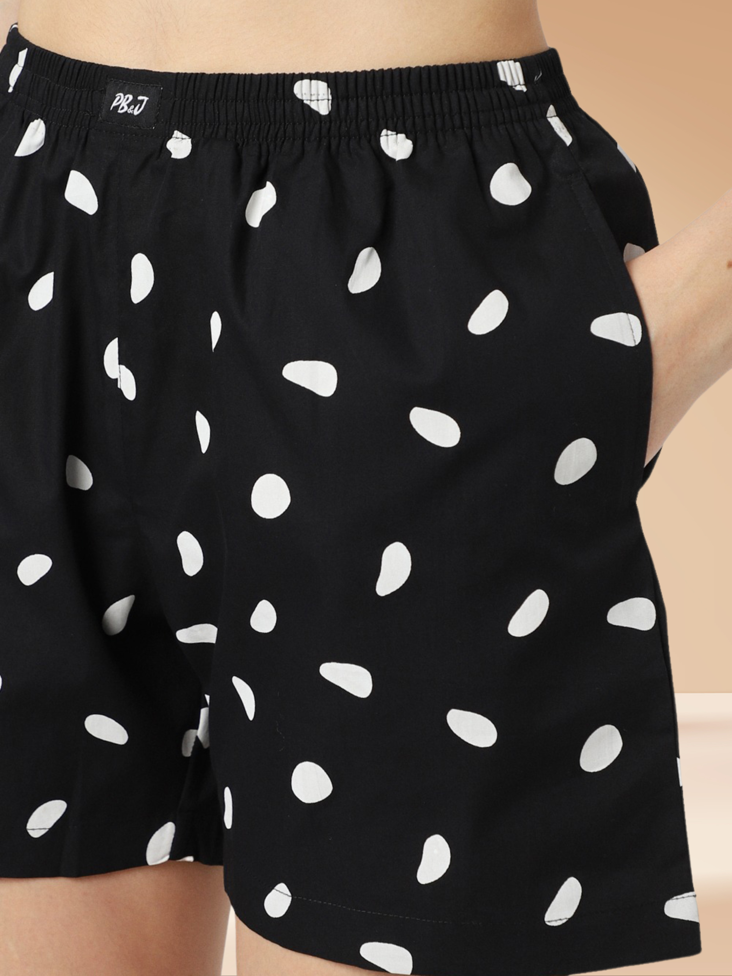 Polka Print Cotton Shorts