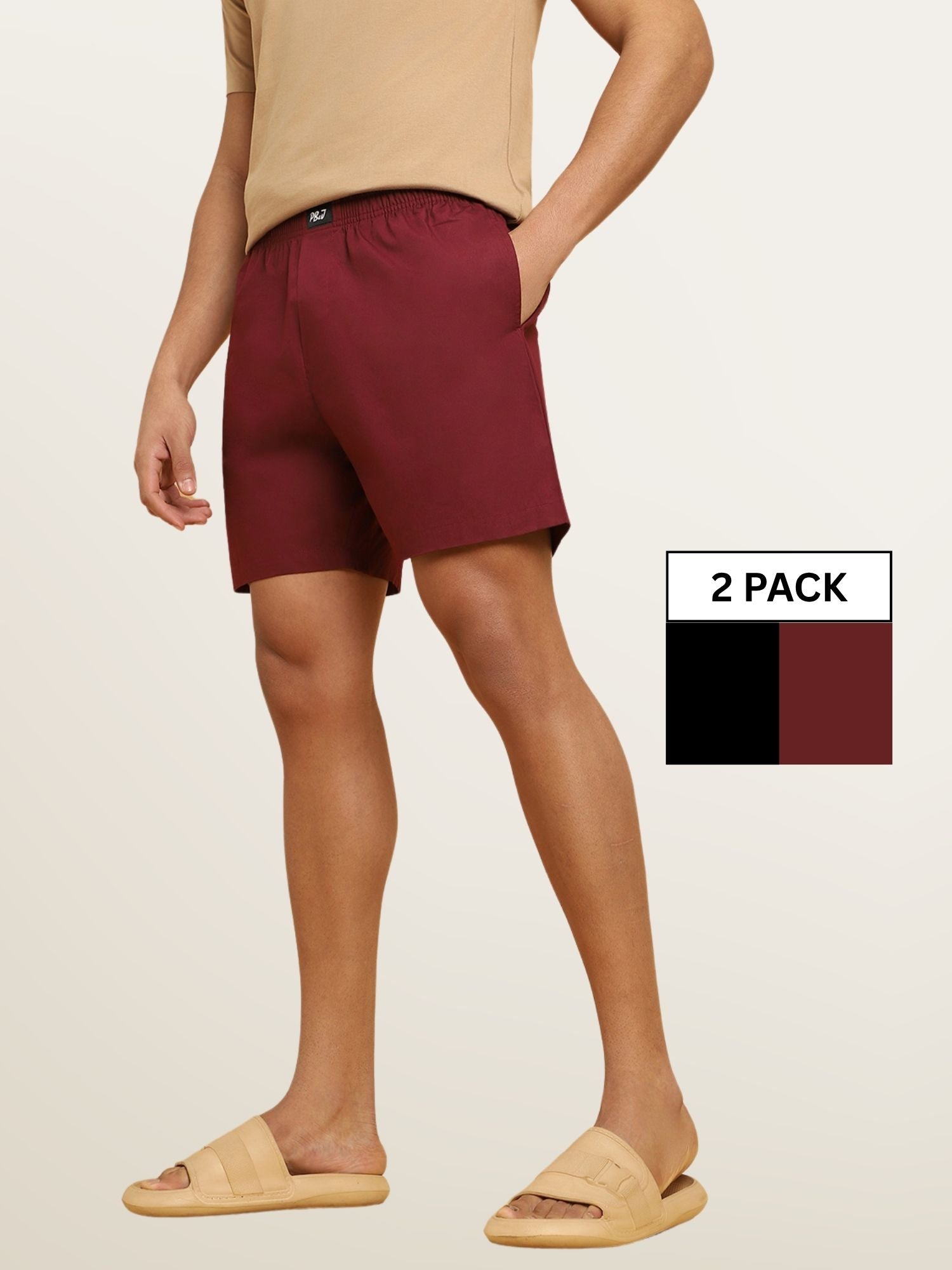 Maroon & Black Boxers Combo
