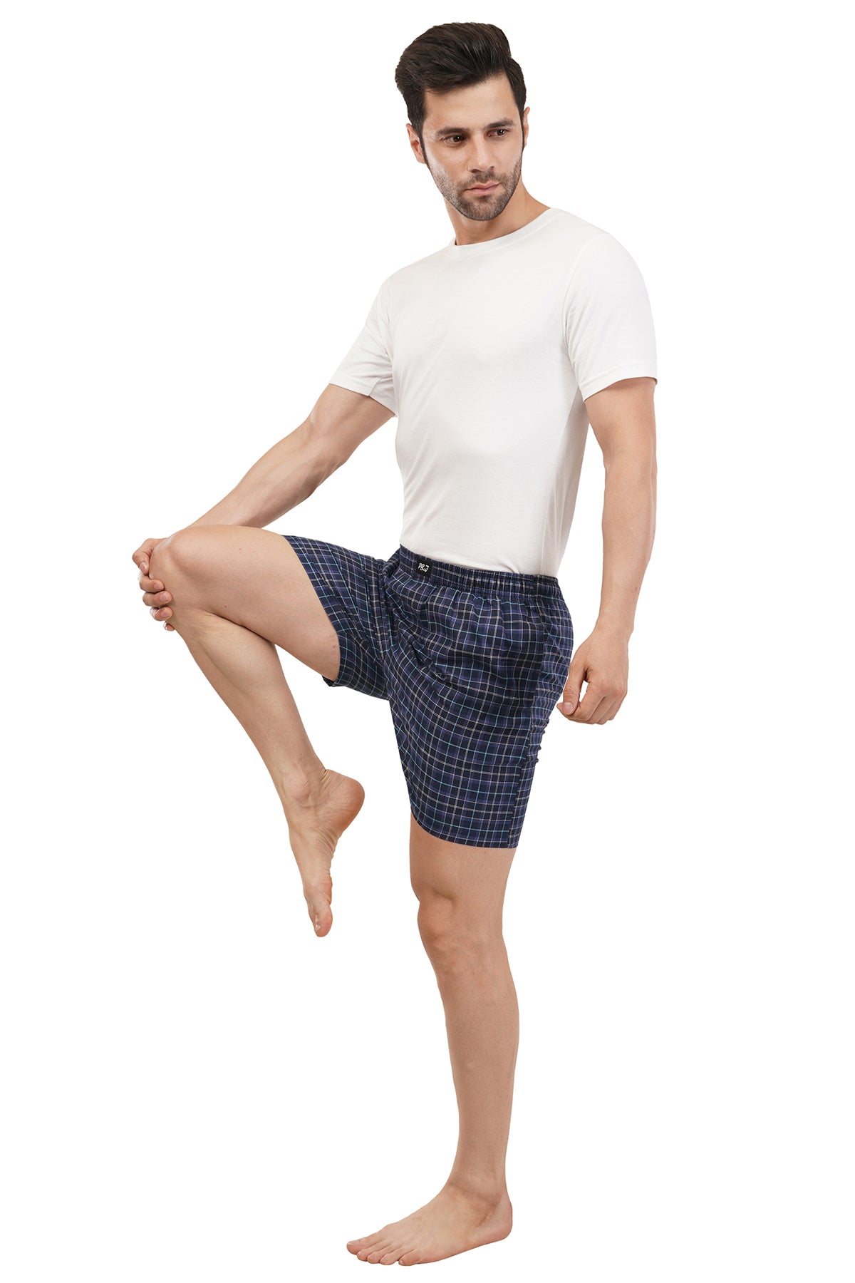 Blue Checks & Black Boxers Combo