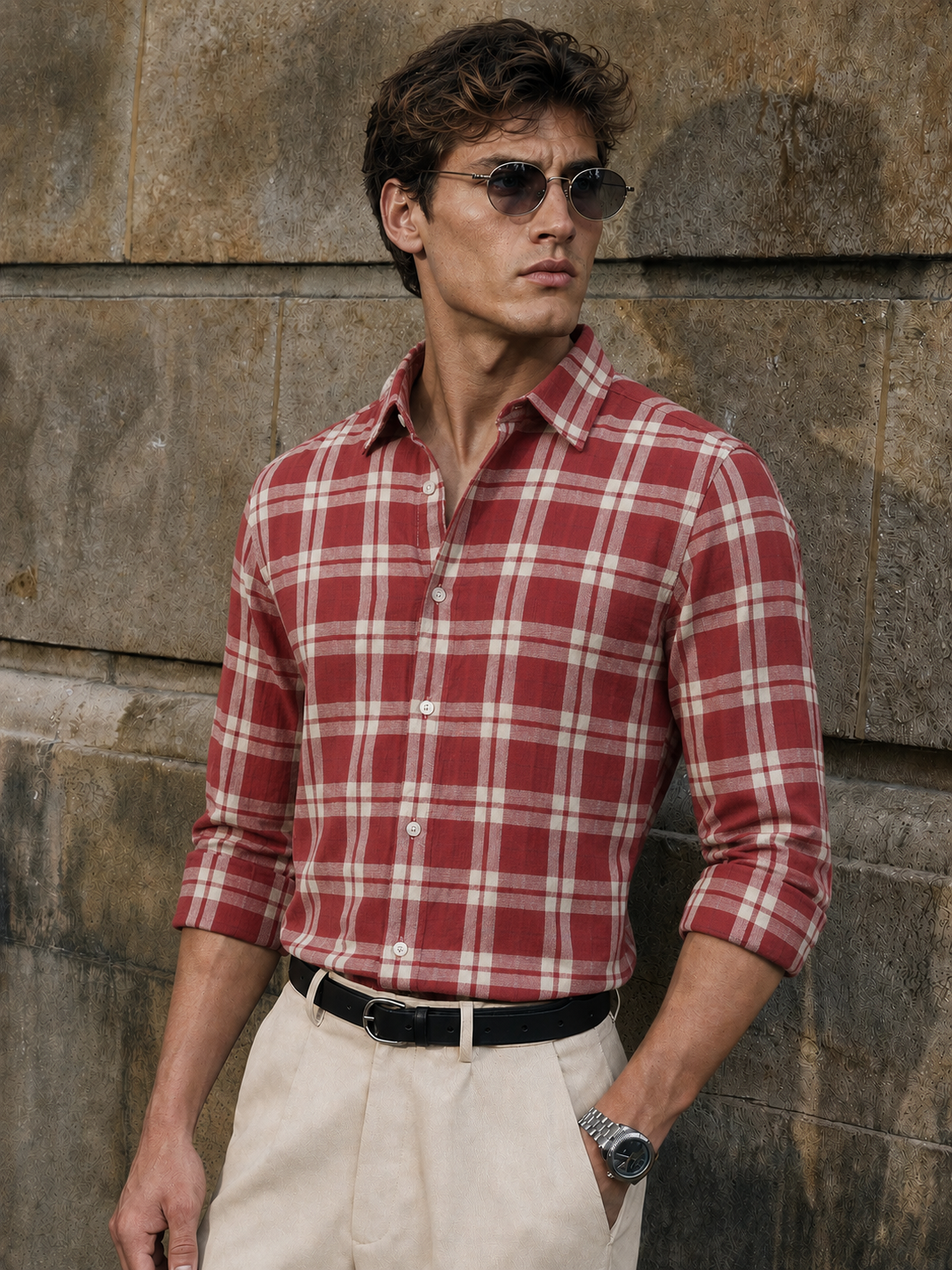 Crimson Classic Plaid Shirt