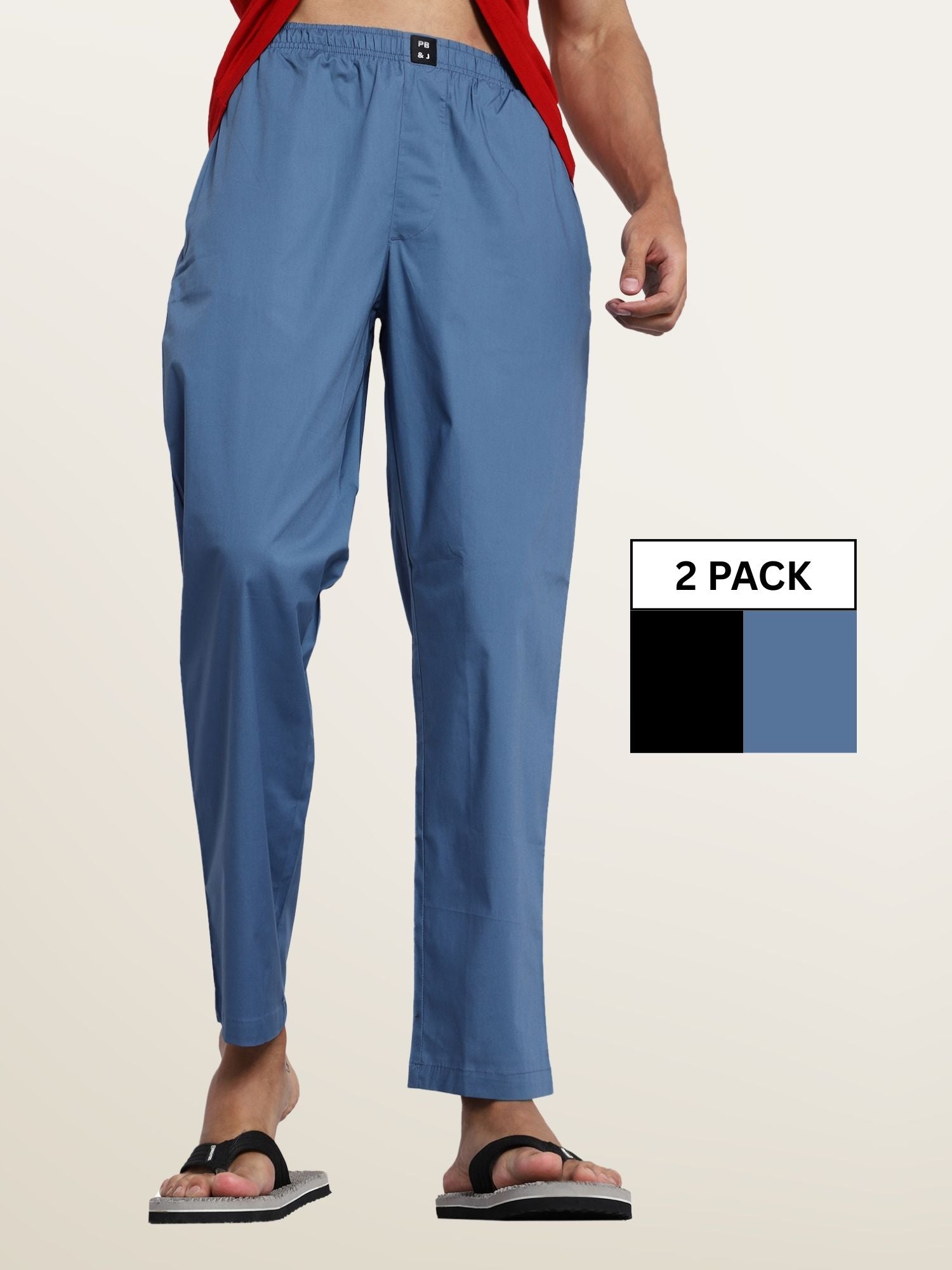Steel Blue & Black Pyjamas Combo
