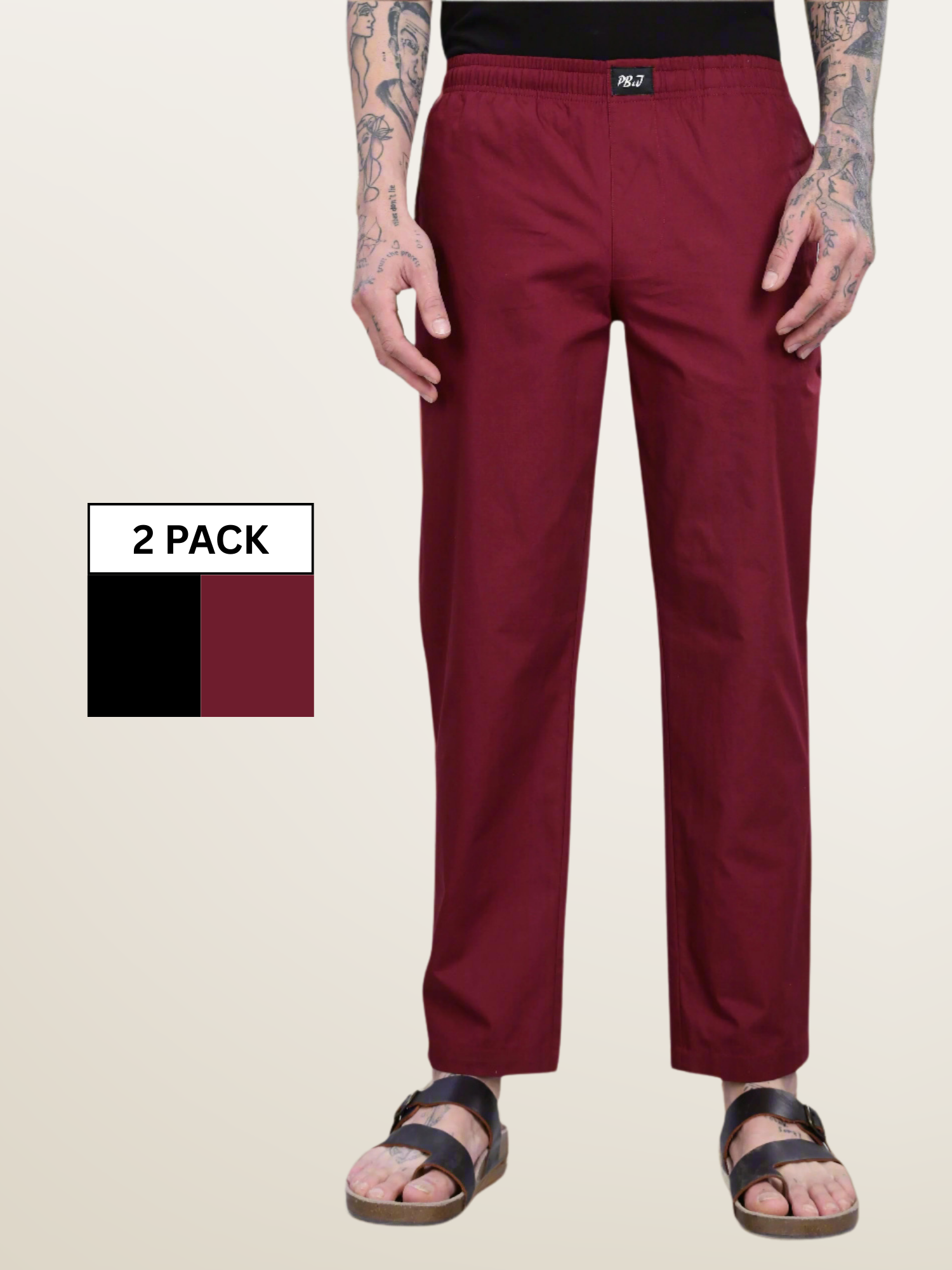 Maroon & Black Pyjamas Combo Pack