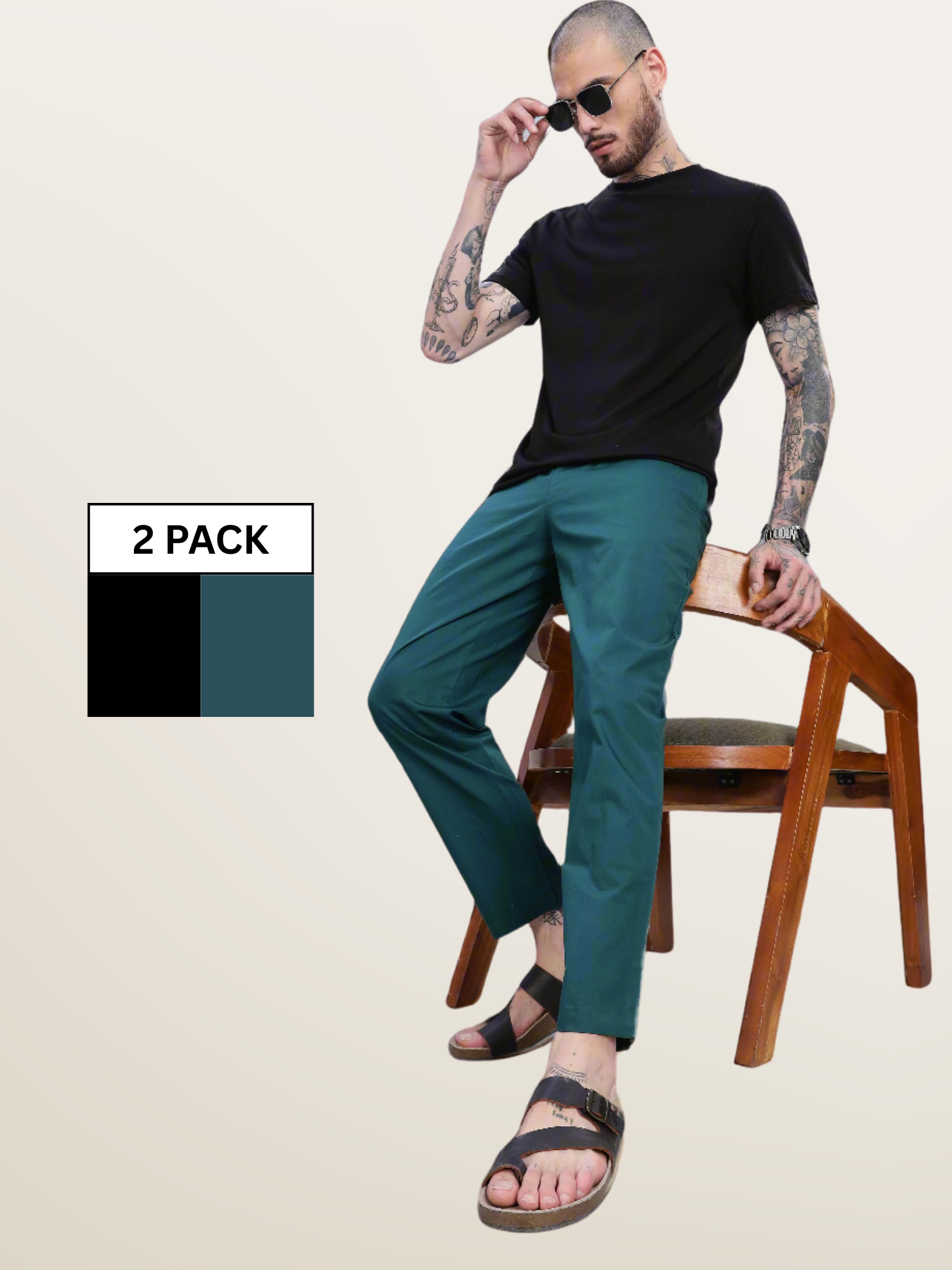 Pacific Green & Black Pyjamas Combo
