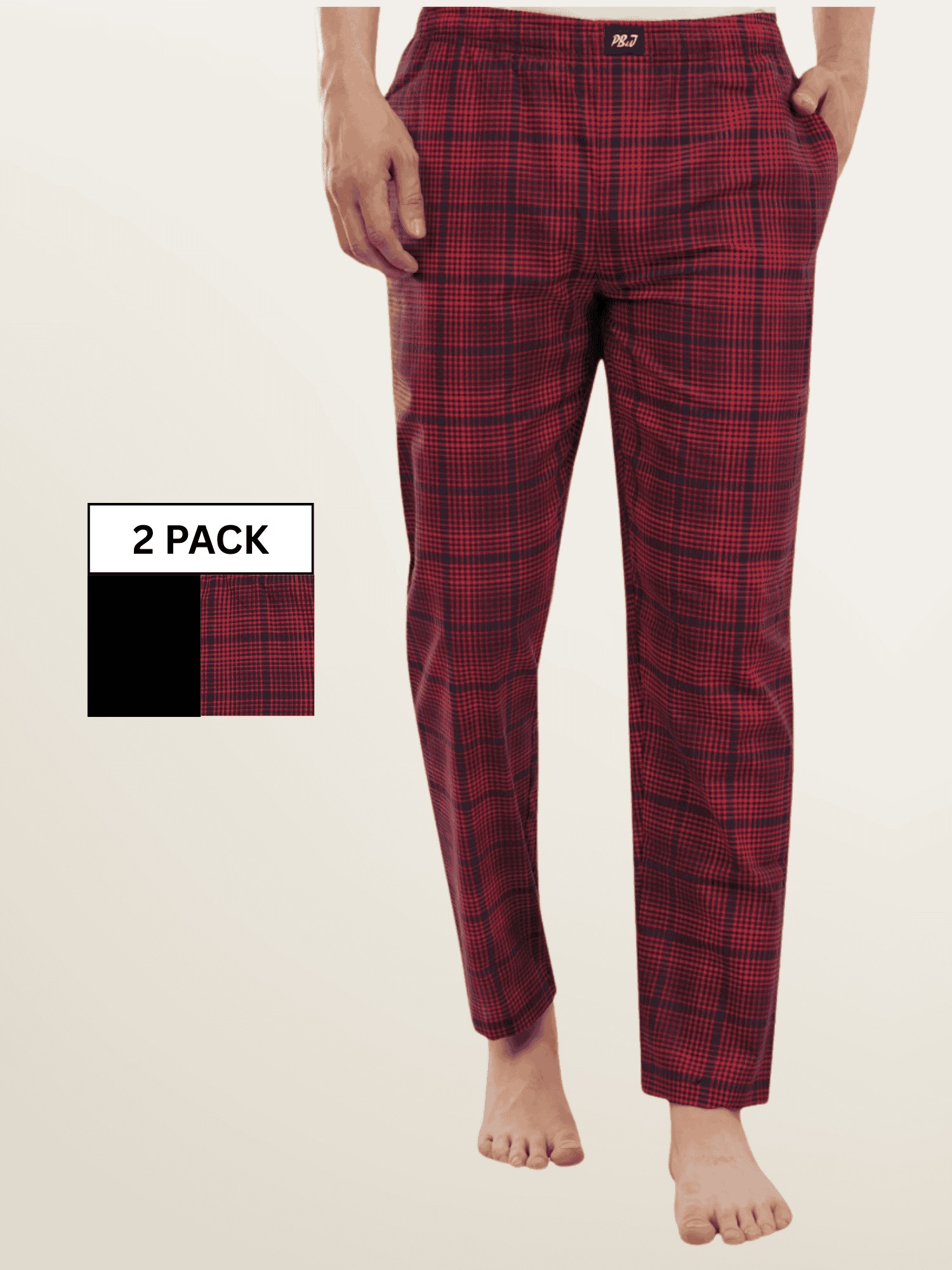 Red Checks & Black Pyjamas Combo