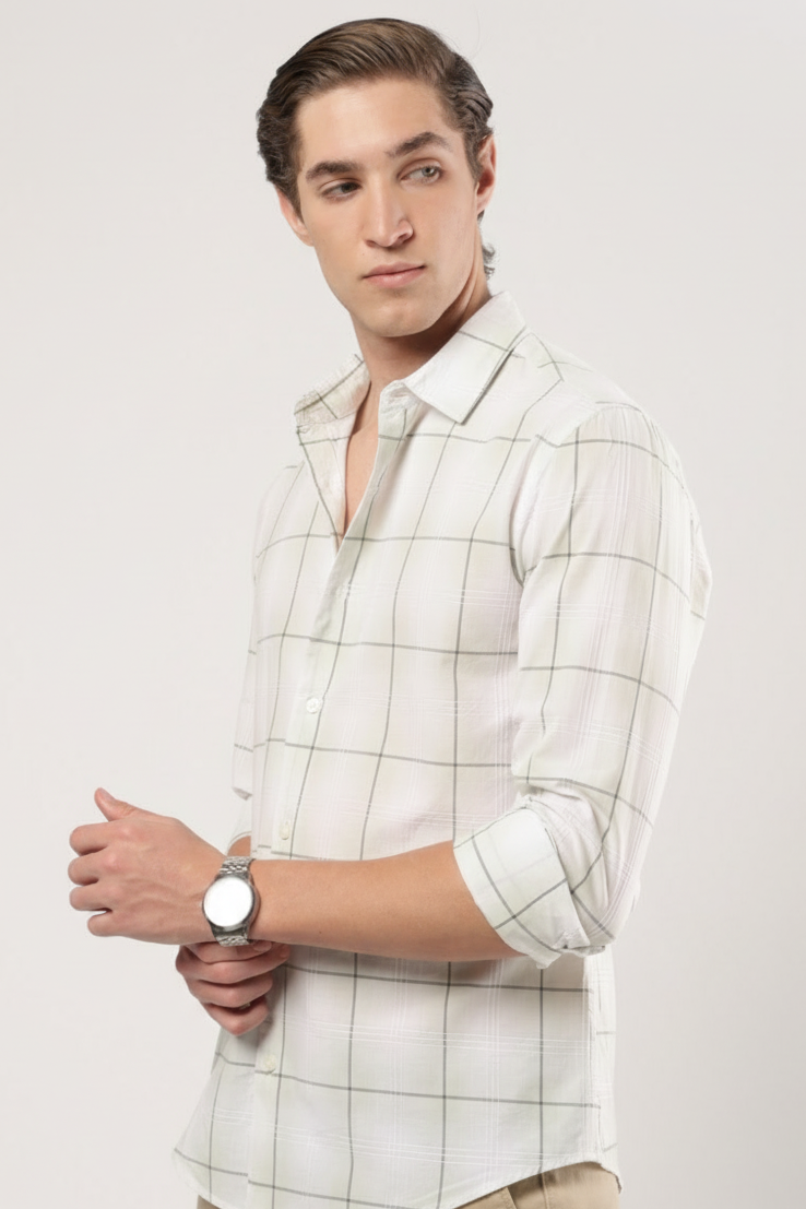 Mint Mist Windowpane Shirt