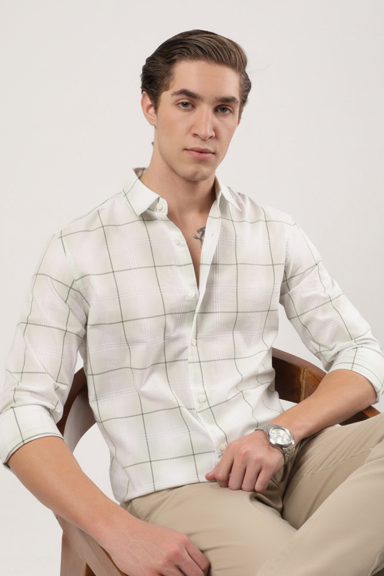 Mint Mist Windowpane Shirt