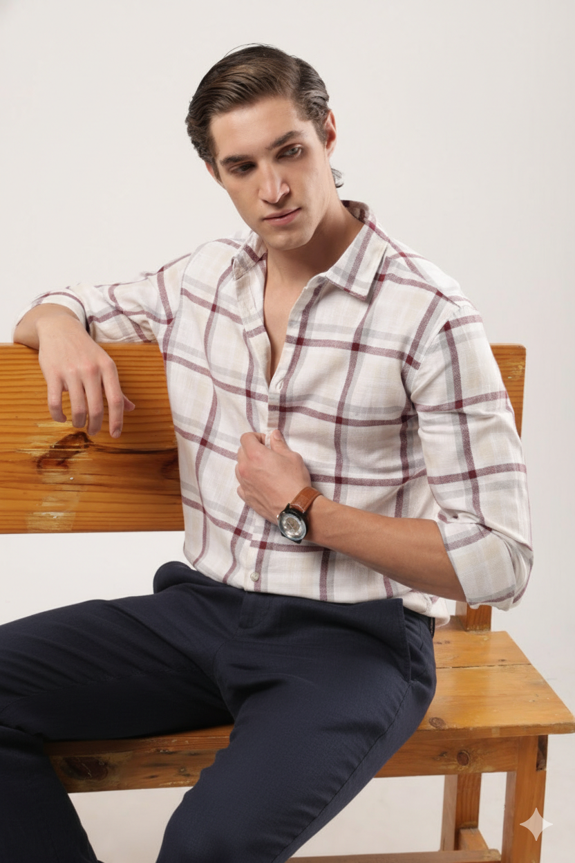 Burgundy Slate Check Shirt