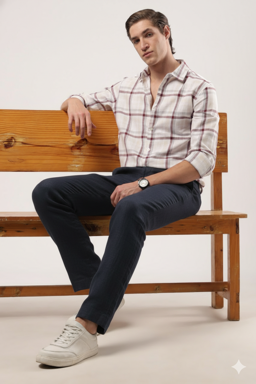 Burgundy Slate Check Shirt